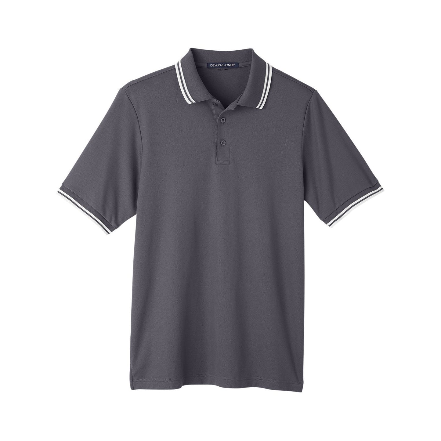 Black/White Polo Shirt - Devon & Jones - Performance Fit