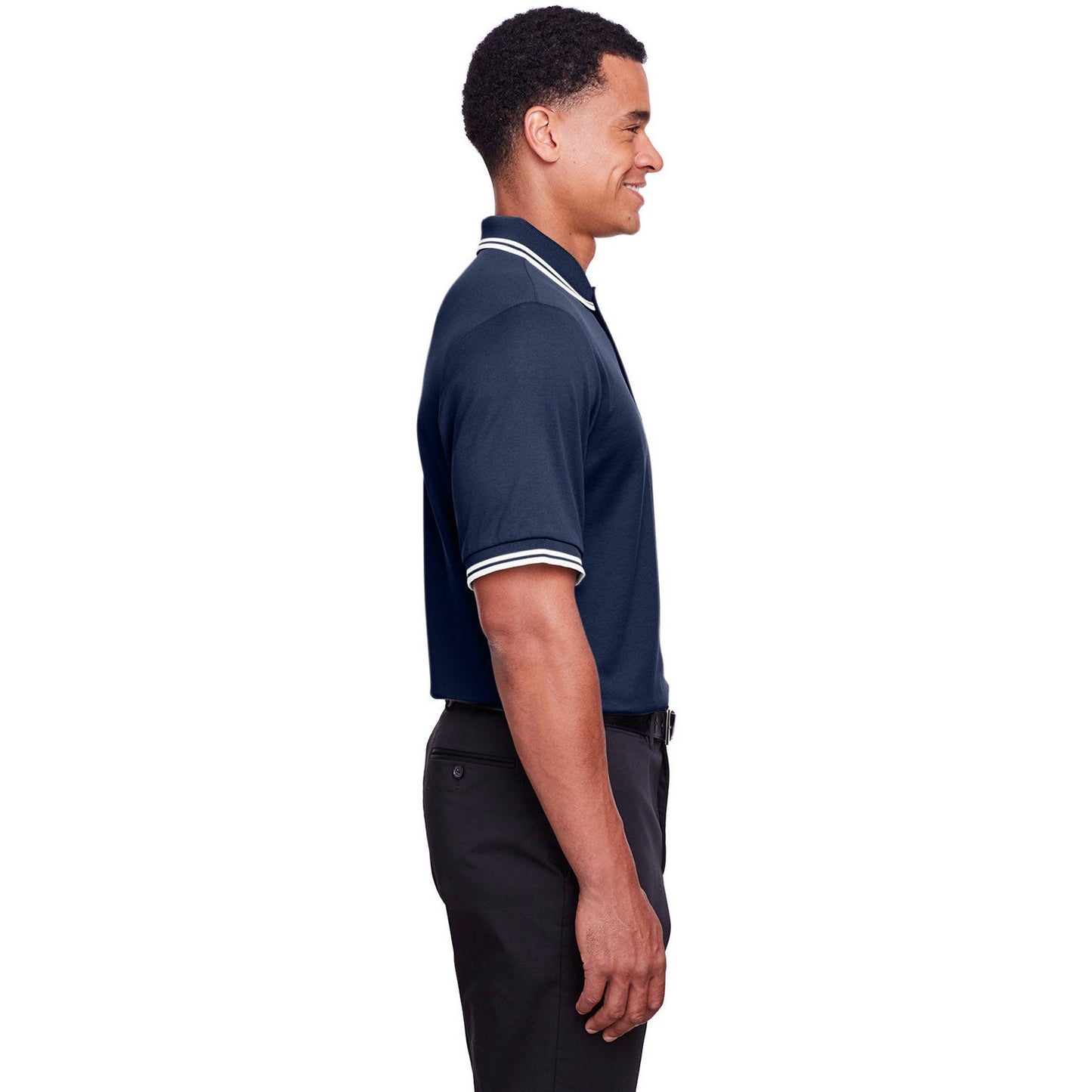 Black/White Polo Shirt - Devon & Jones - Performance Fit