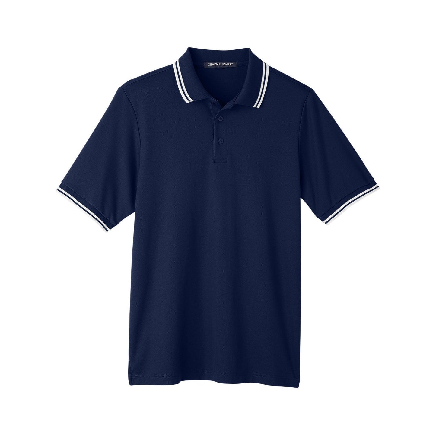 Black/White Polo Shirt - Devon & Jones - Performance Fit