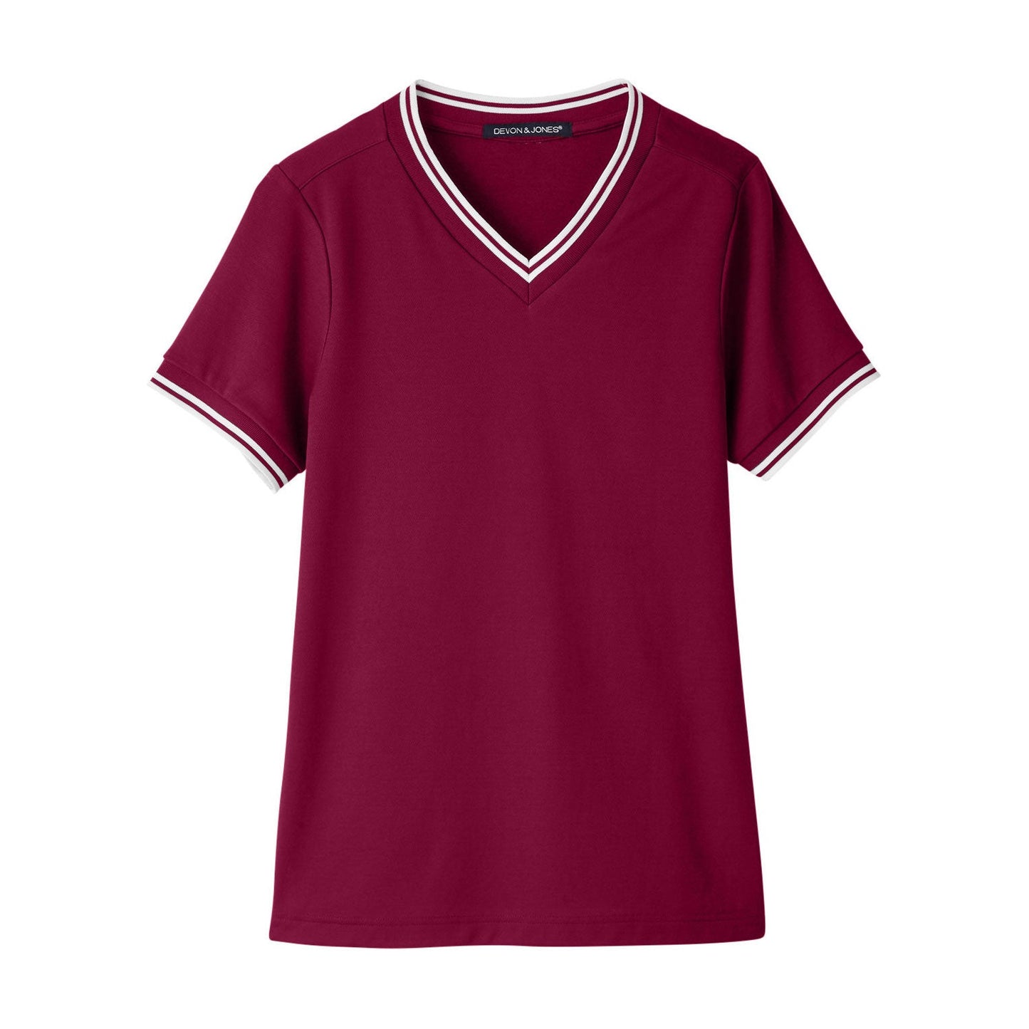 Black/White T-Shirts - Devon & Jones - Stylish V-Neck Top