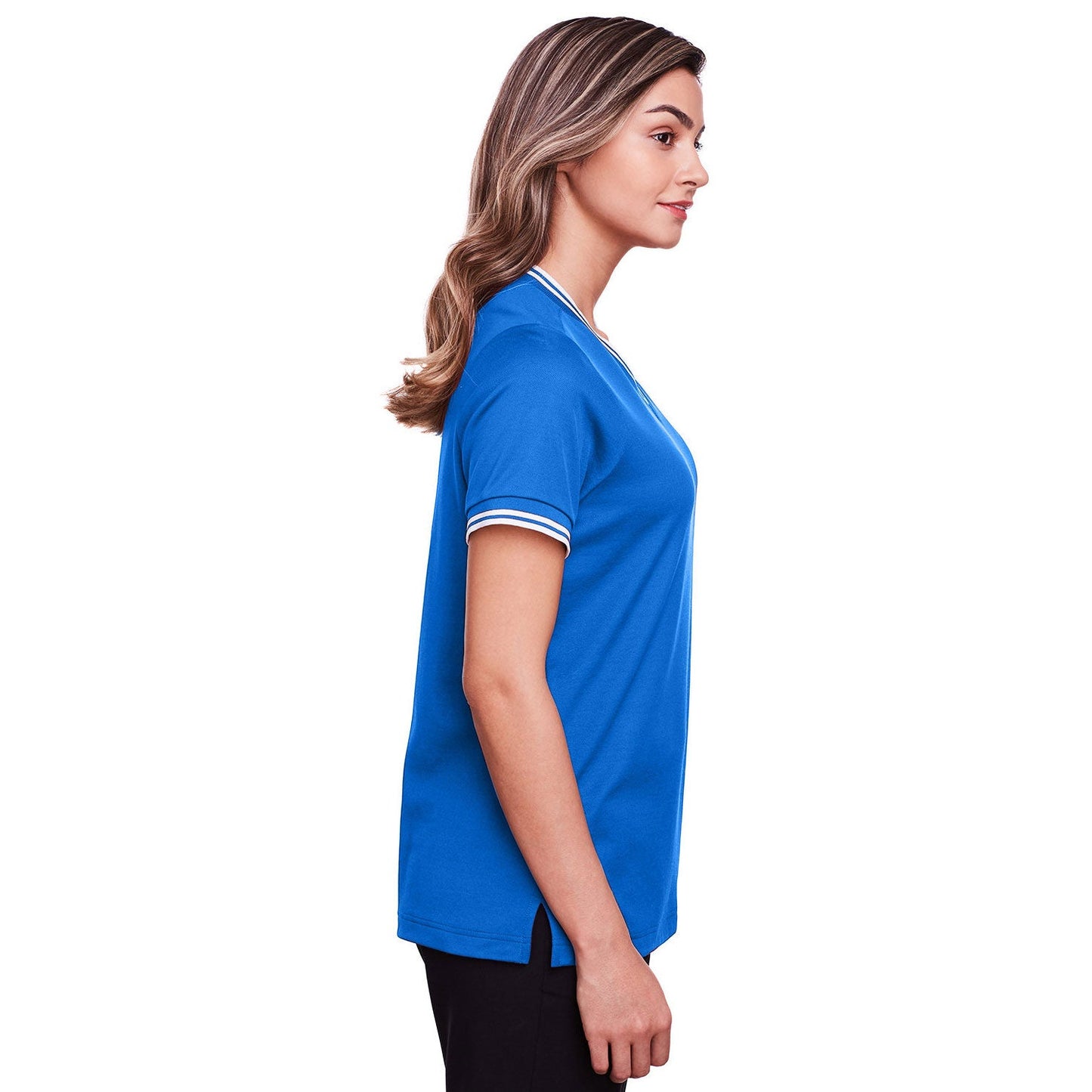 Black/White T-Shirts - Devon & Jones - Stylish V-Neck Top