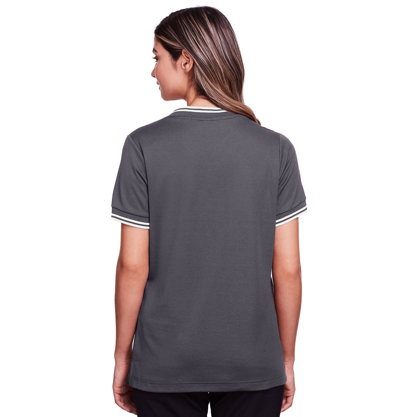 Black/White T-Shirts - Devon & Jones - Stylish V-Neck Top