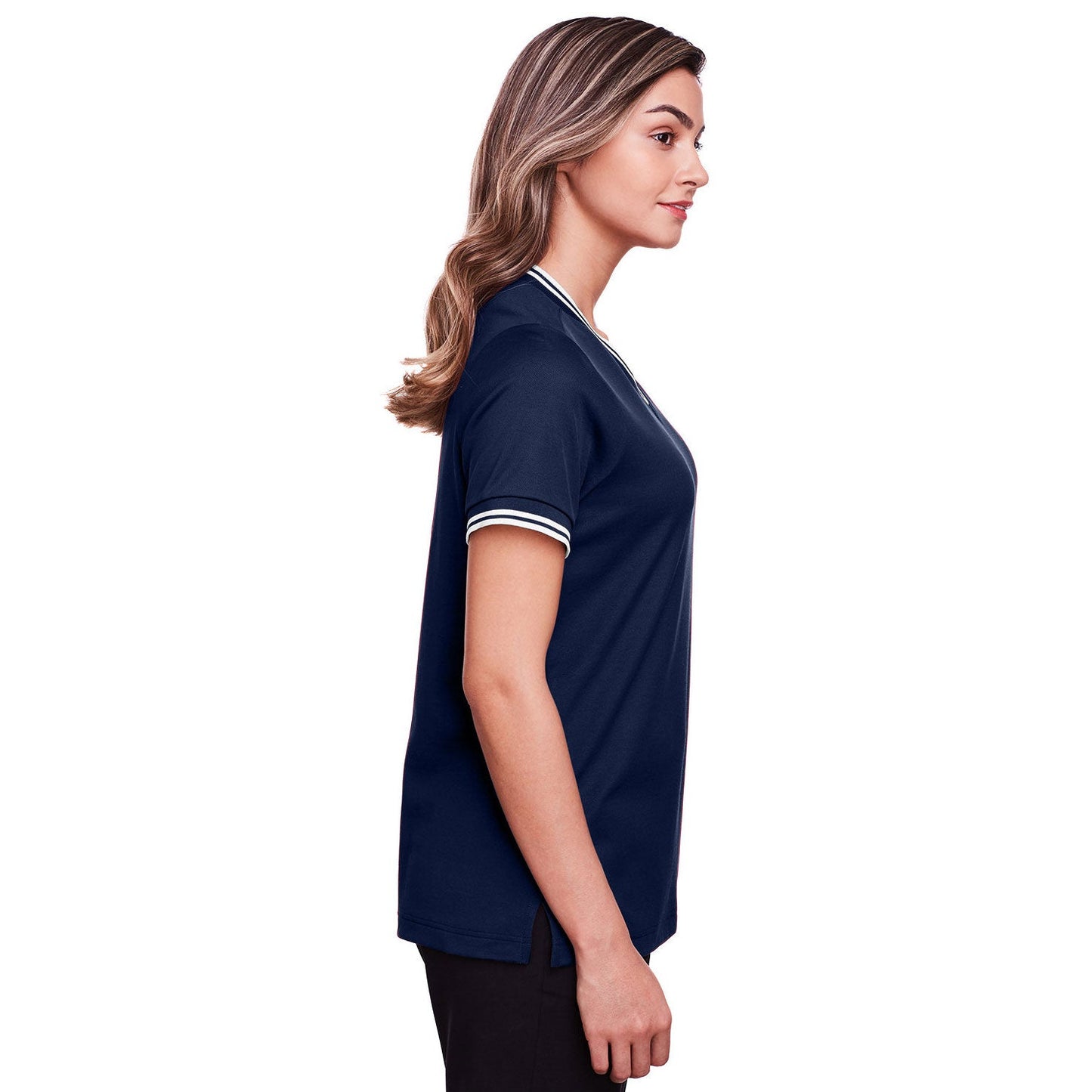 Black/White T-Shirts - Devon & Jones - Stylish V-Neck Top