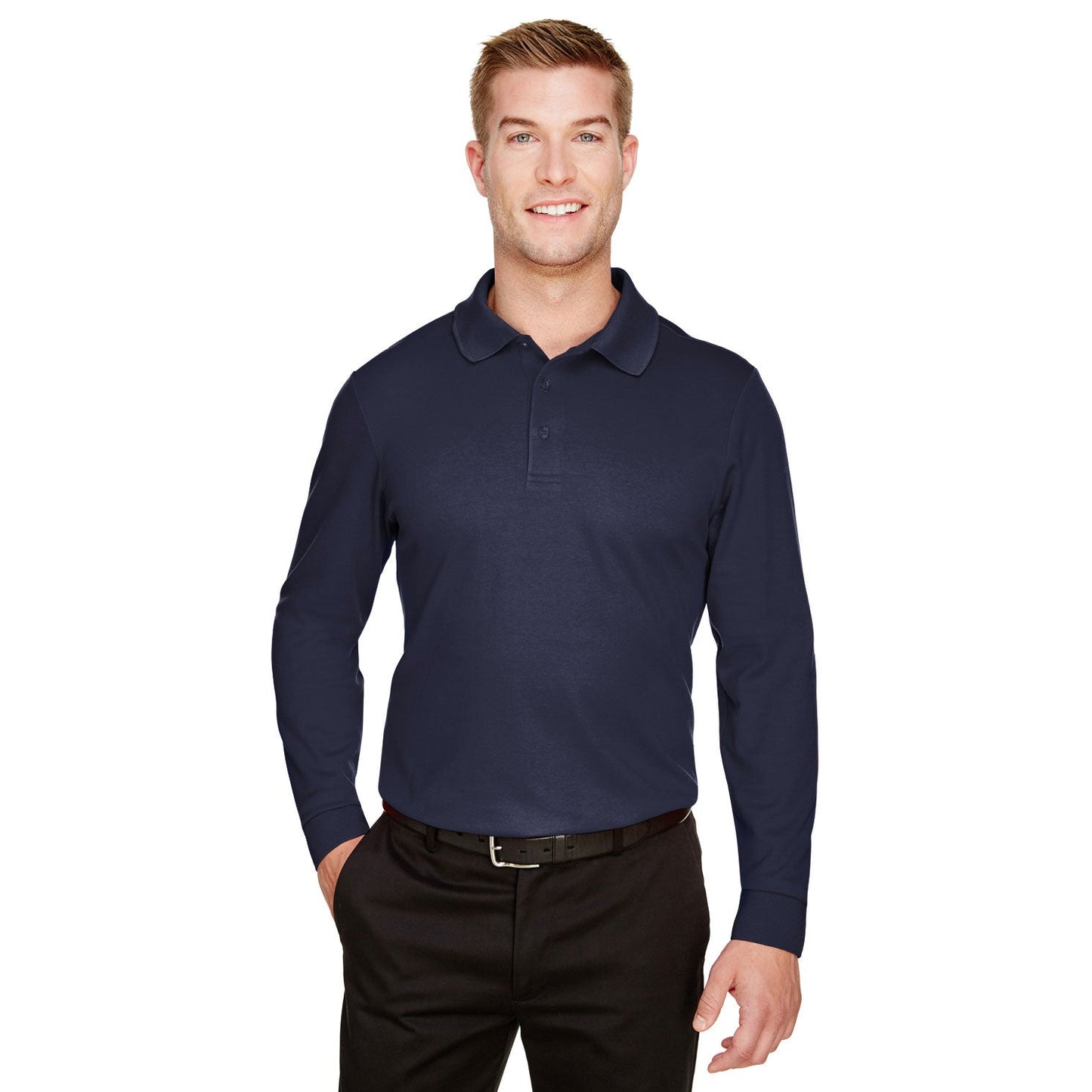 Black Polo Shirt - Devon & Jones - Performance Fabric