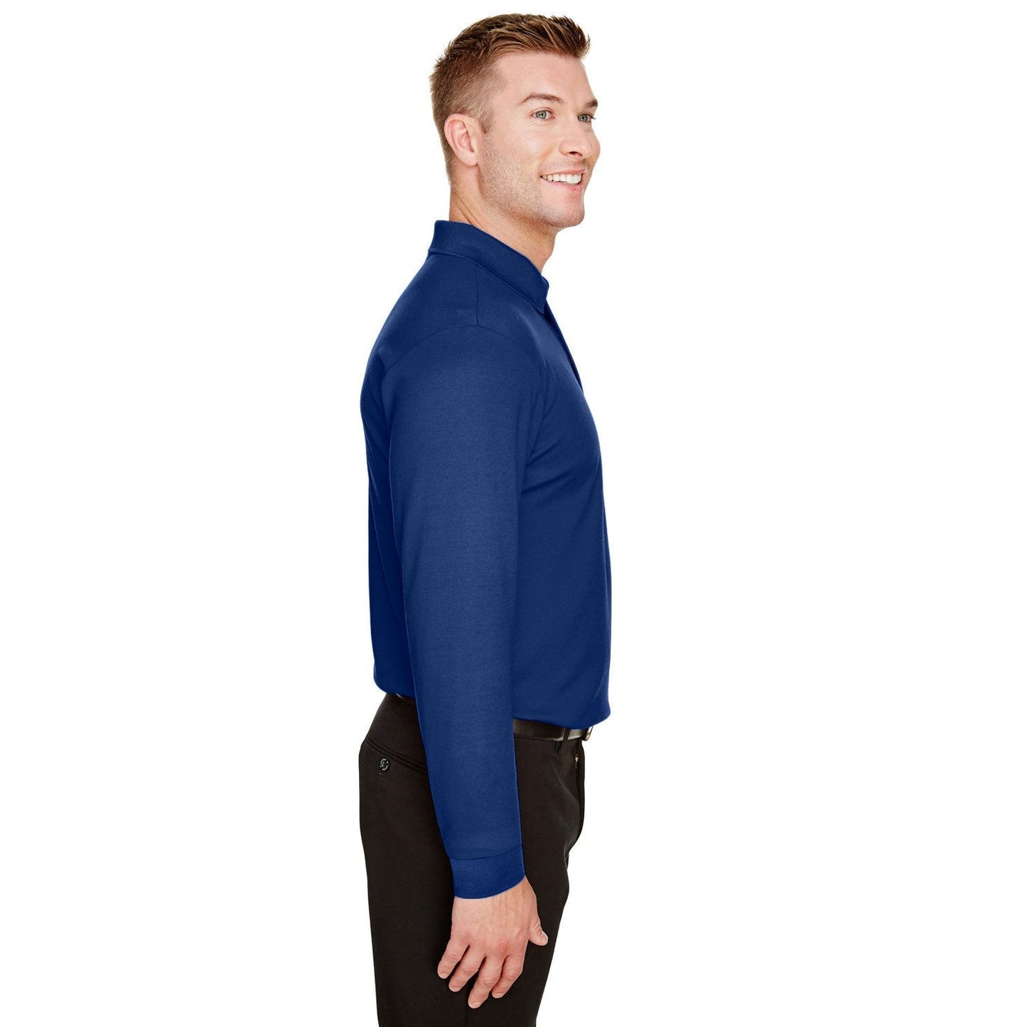 Black Performance Polo - Devon & Jones - Moisture Wicking