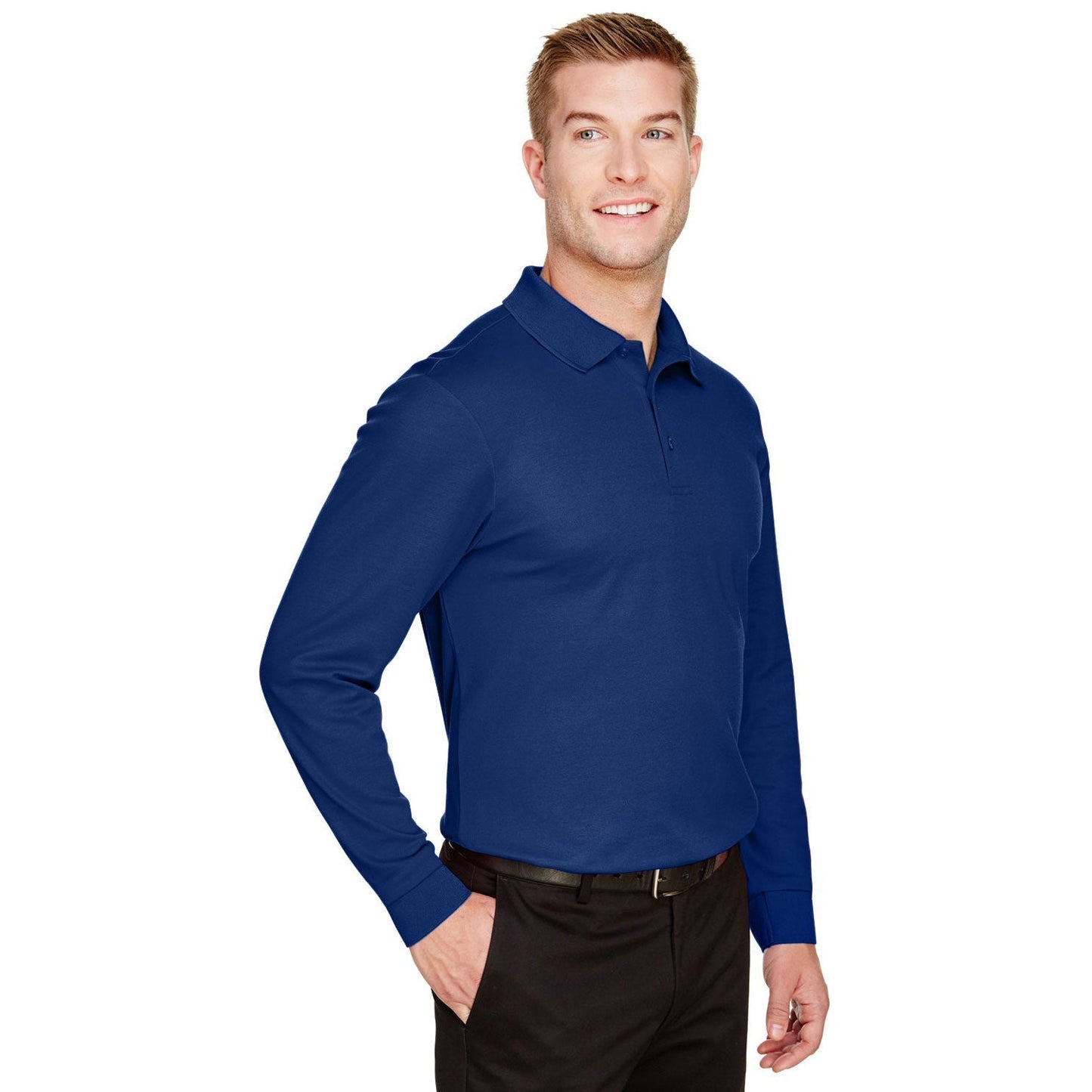 Black Performance Polo - Devon & Jones - Moisture Wicking