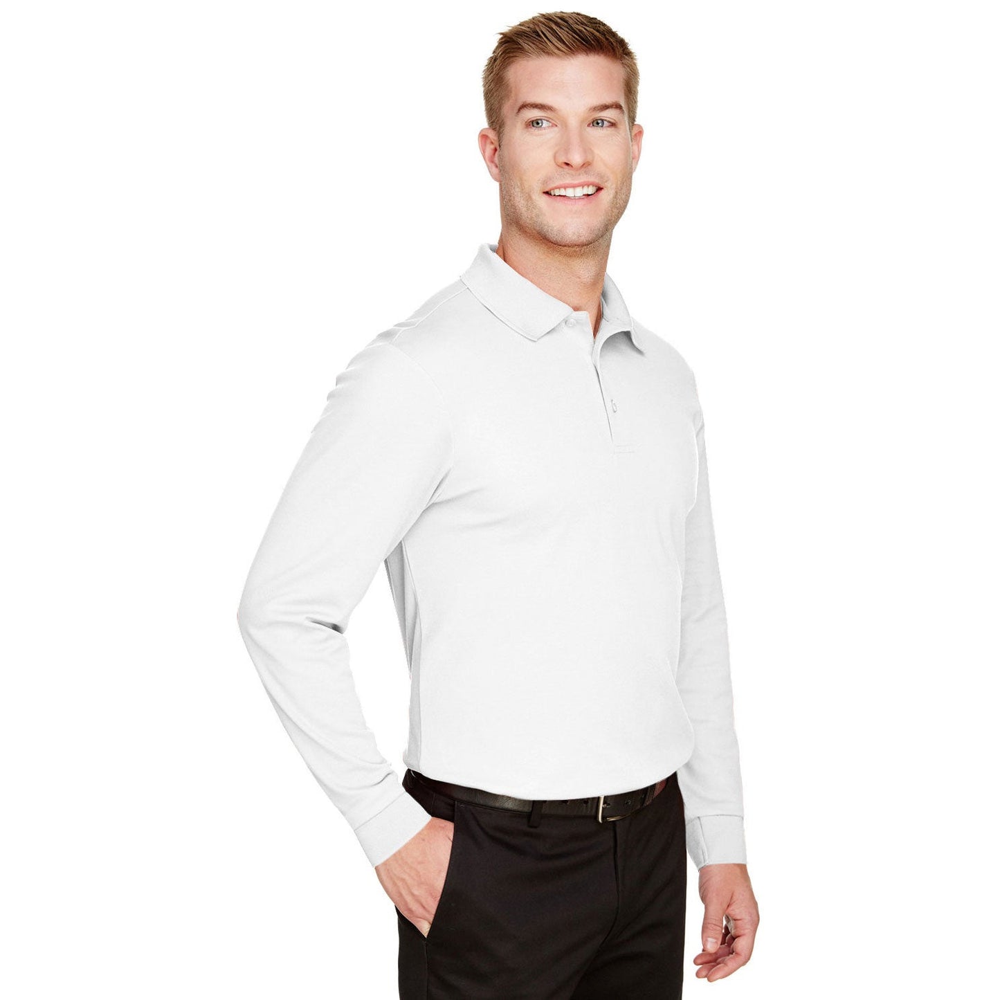 Black Performance Polo - Devon & Jones - Moisture Wicking