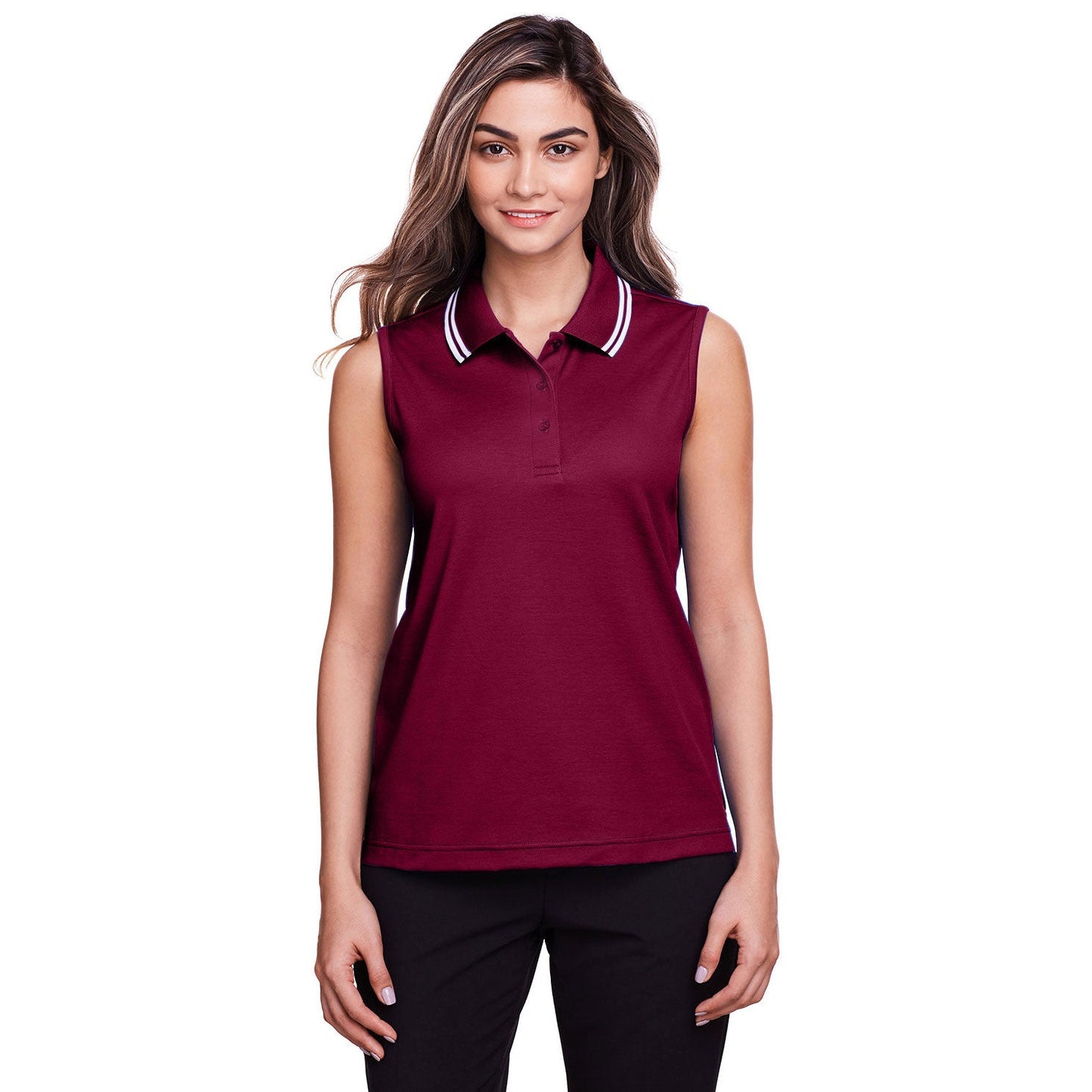 Black/White Polo Shirt - Devon & Jones - Performance Fit