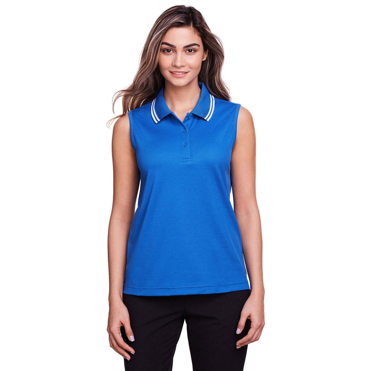 Black/White Polo Shirt - Devon & Jones - Performance Fit