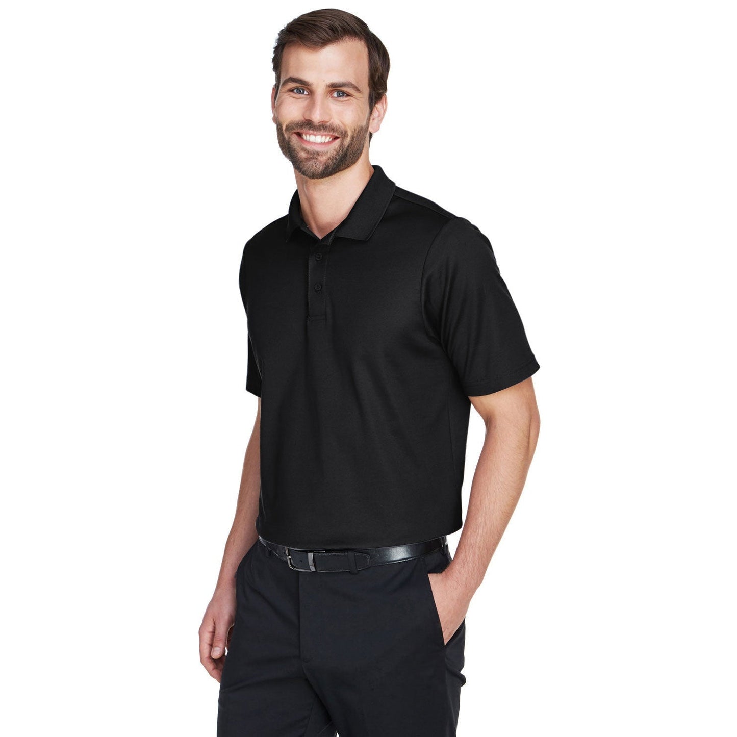 Black Polo Shirt - Devon & Jones - Performance Fabric