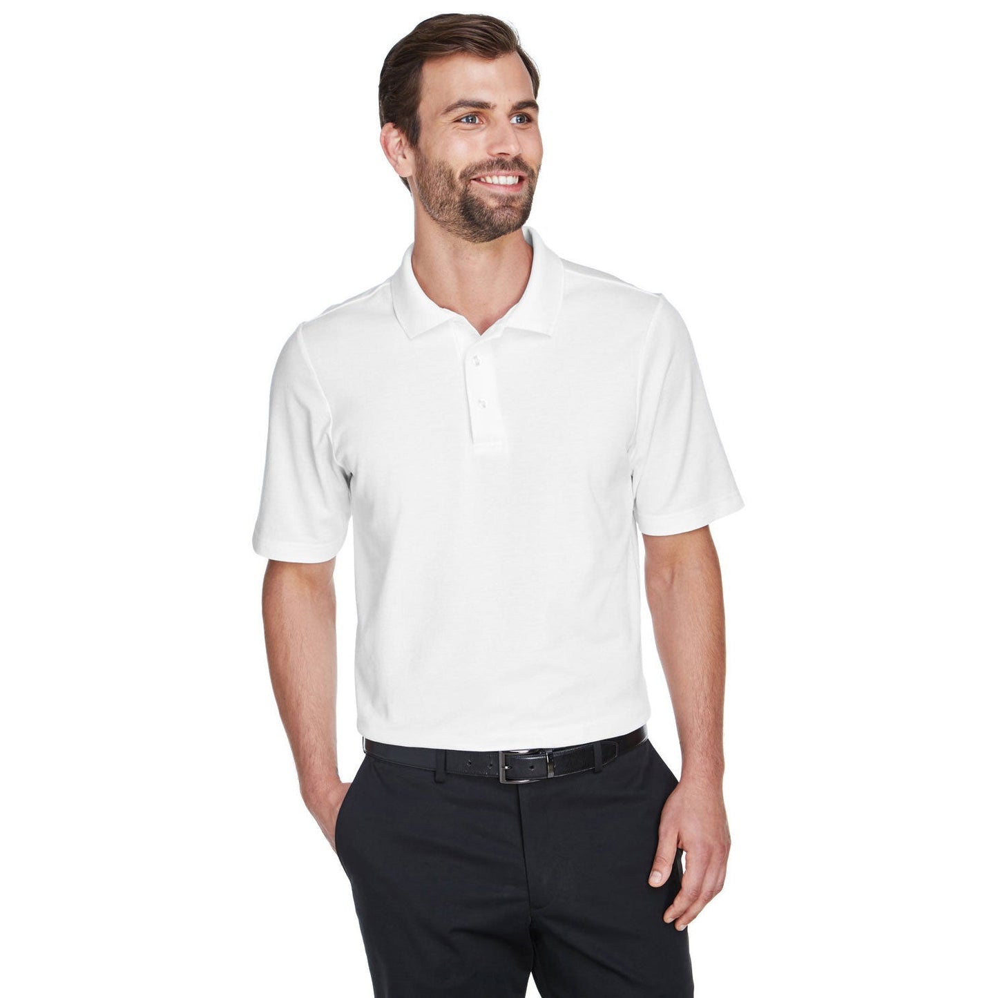 Black Polo Shirt - Devon & Jones - Performance Fabric