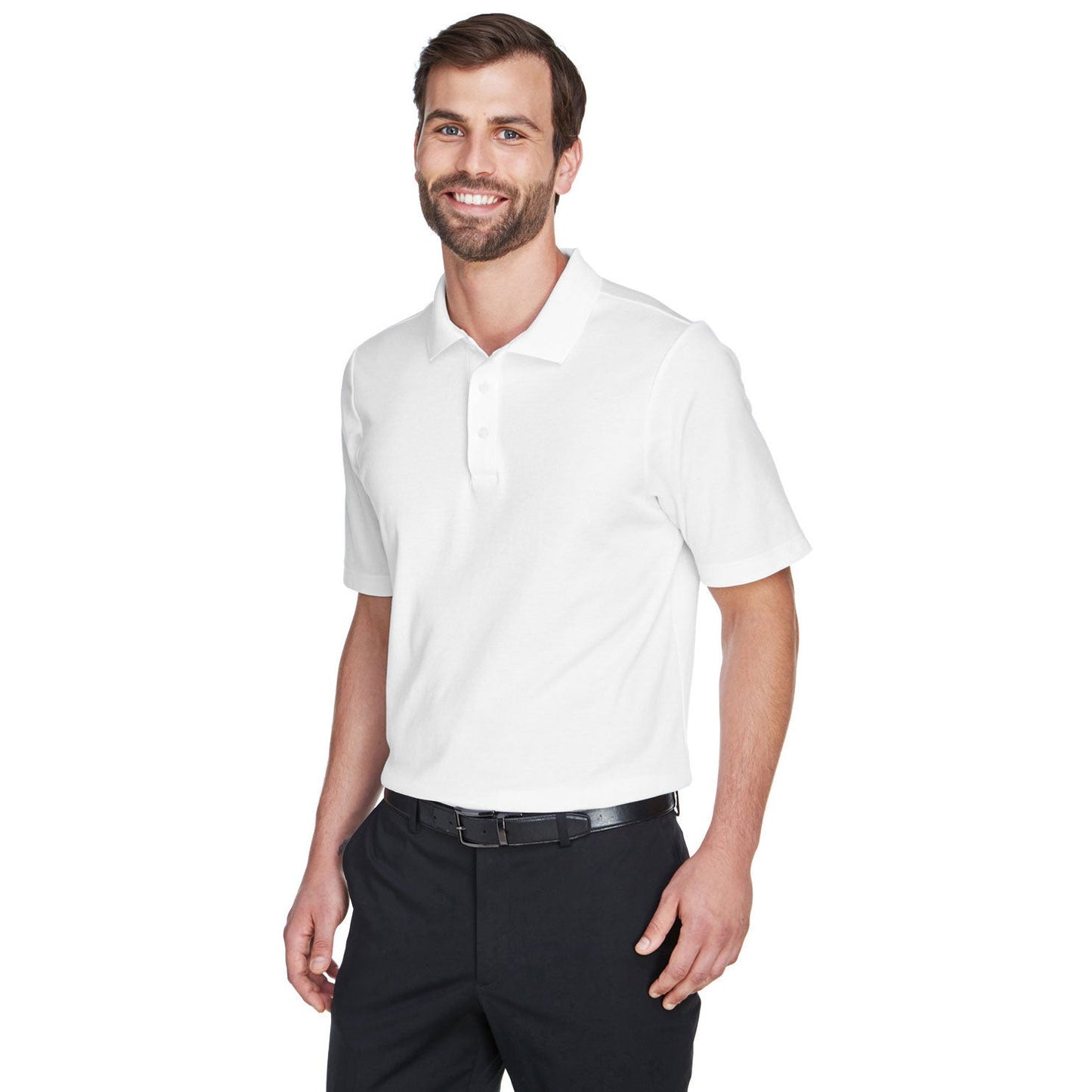 Black Polo Shirt - Devon & Jones - Performance Fabric
