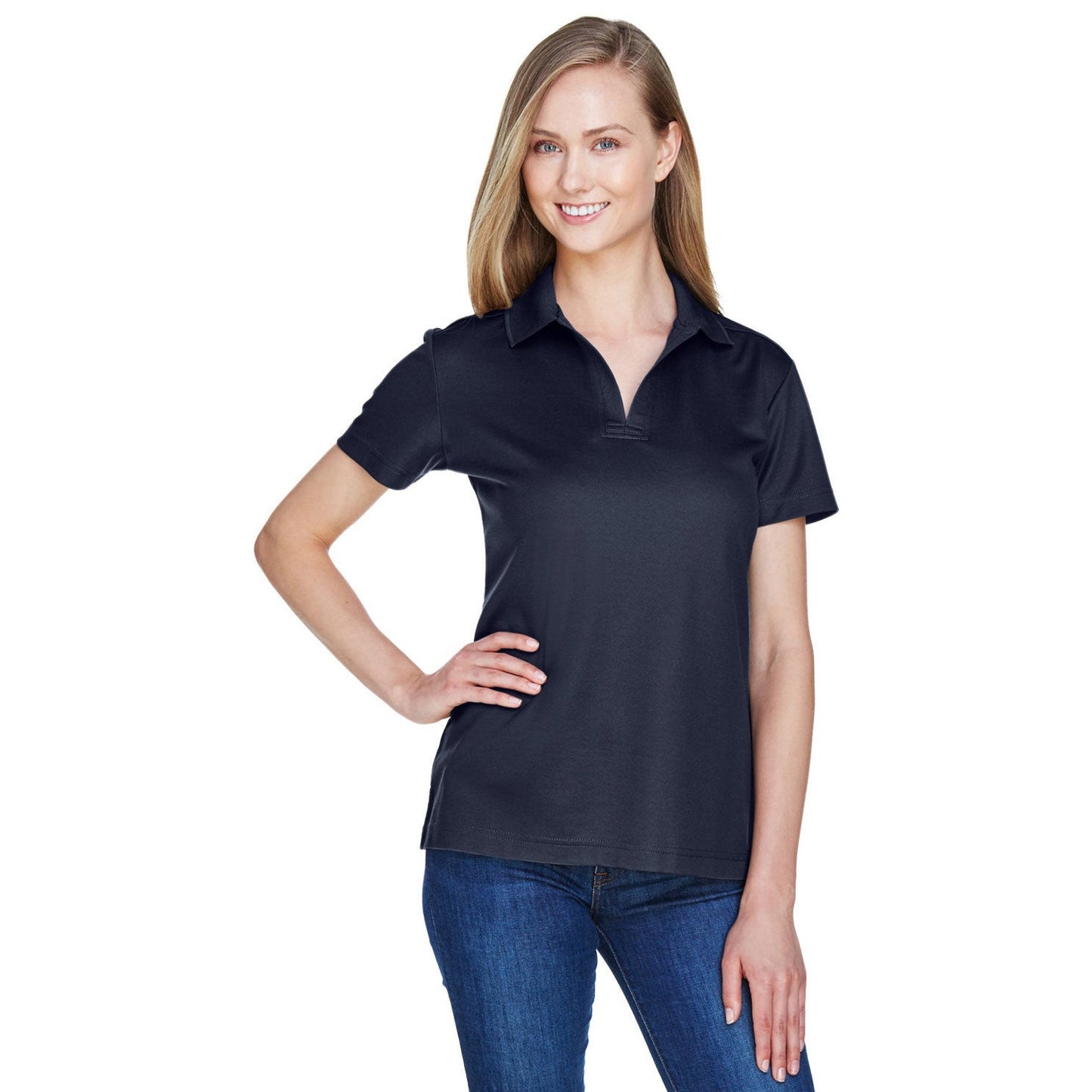 Black Polo Shirt - Devon & Jones - Performance Fabric