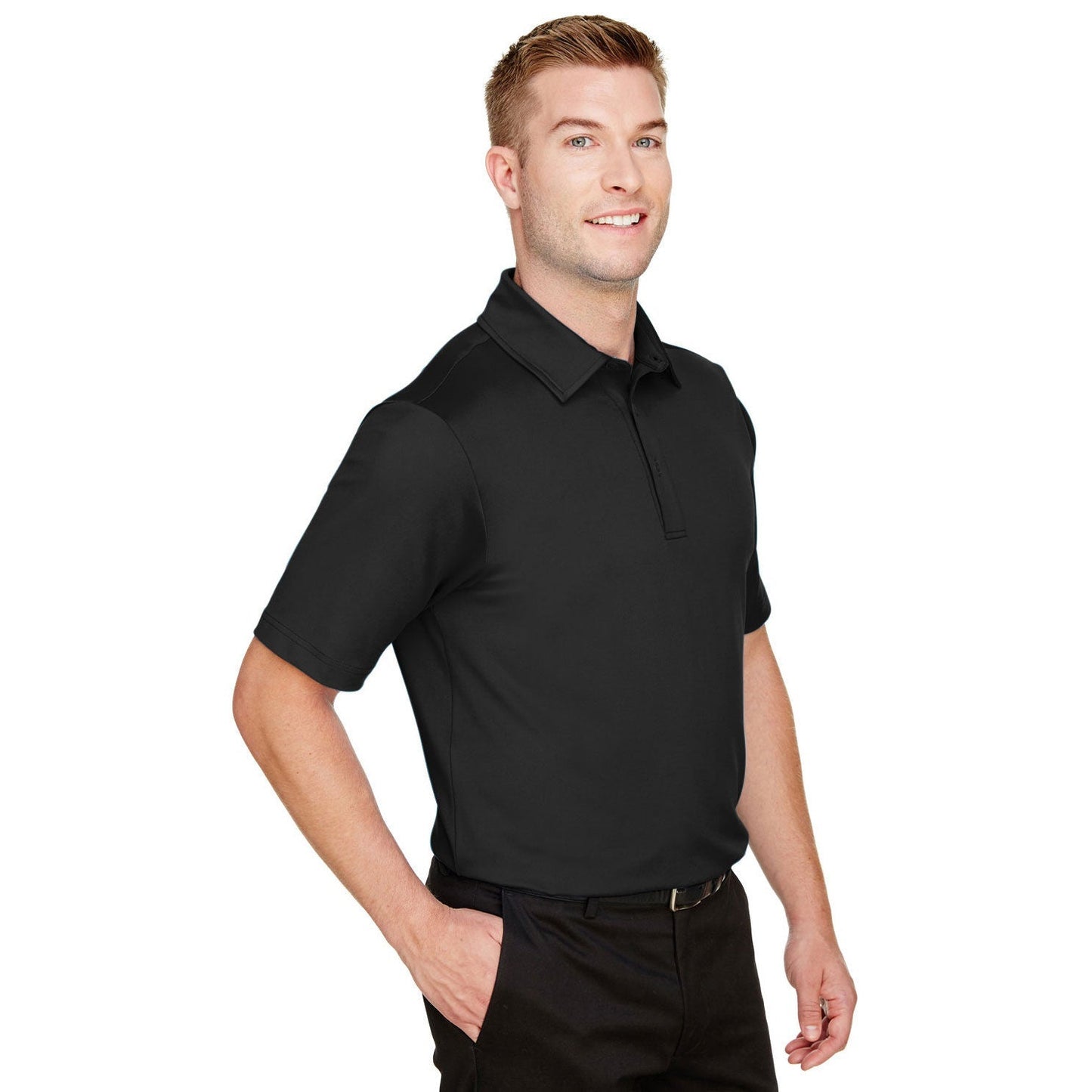 Black Polo Shirt - Devon & Jones - Performance Flex