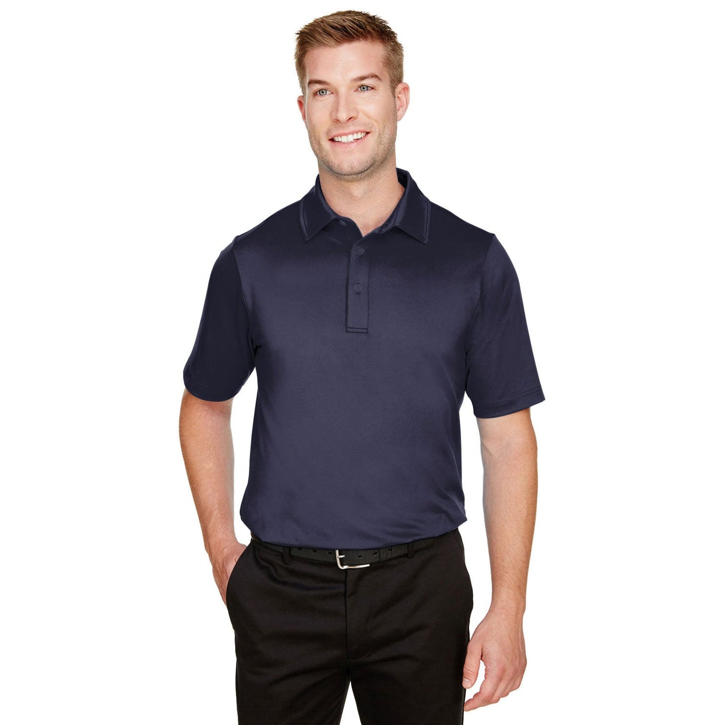 Black Polo Shirt - Devon & Jones - Performance Flex