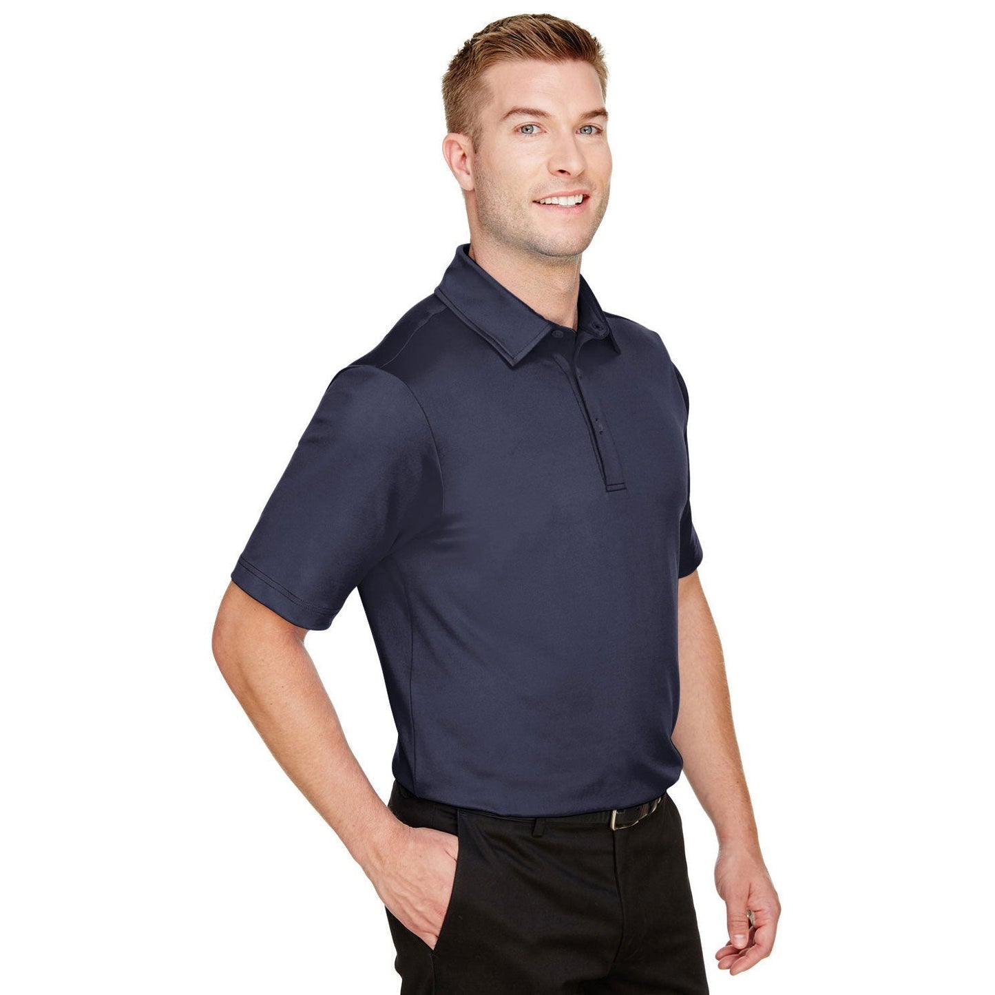 Black Polo Shirt - Devon & Jones - Performance Flex