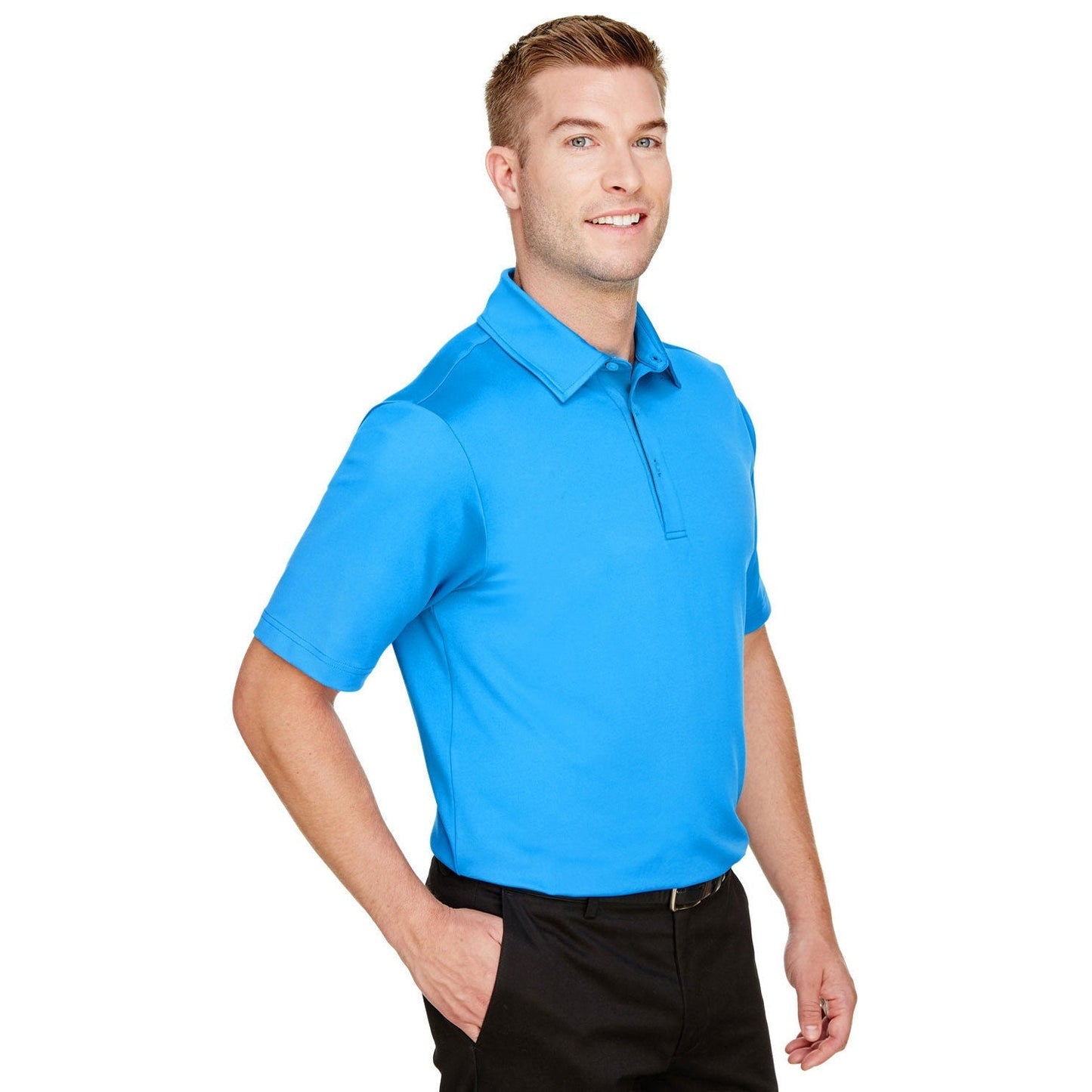 Black Polo Shirt - Devon & Jones - Performance Flex