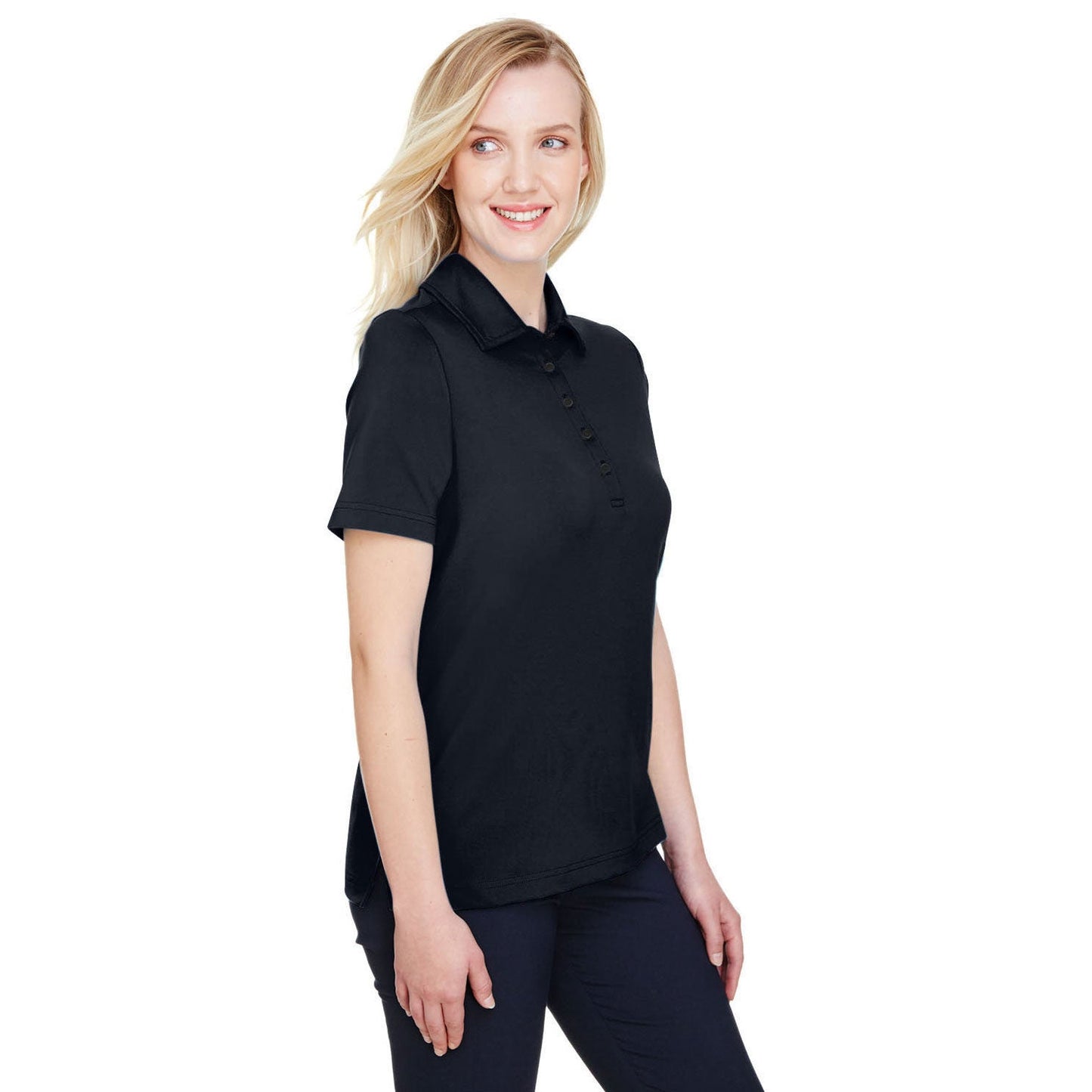 Black Polo Shirt - Devon & Jones - Performance Fabric