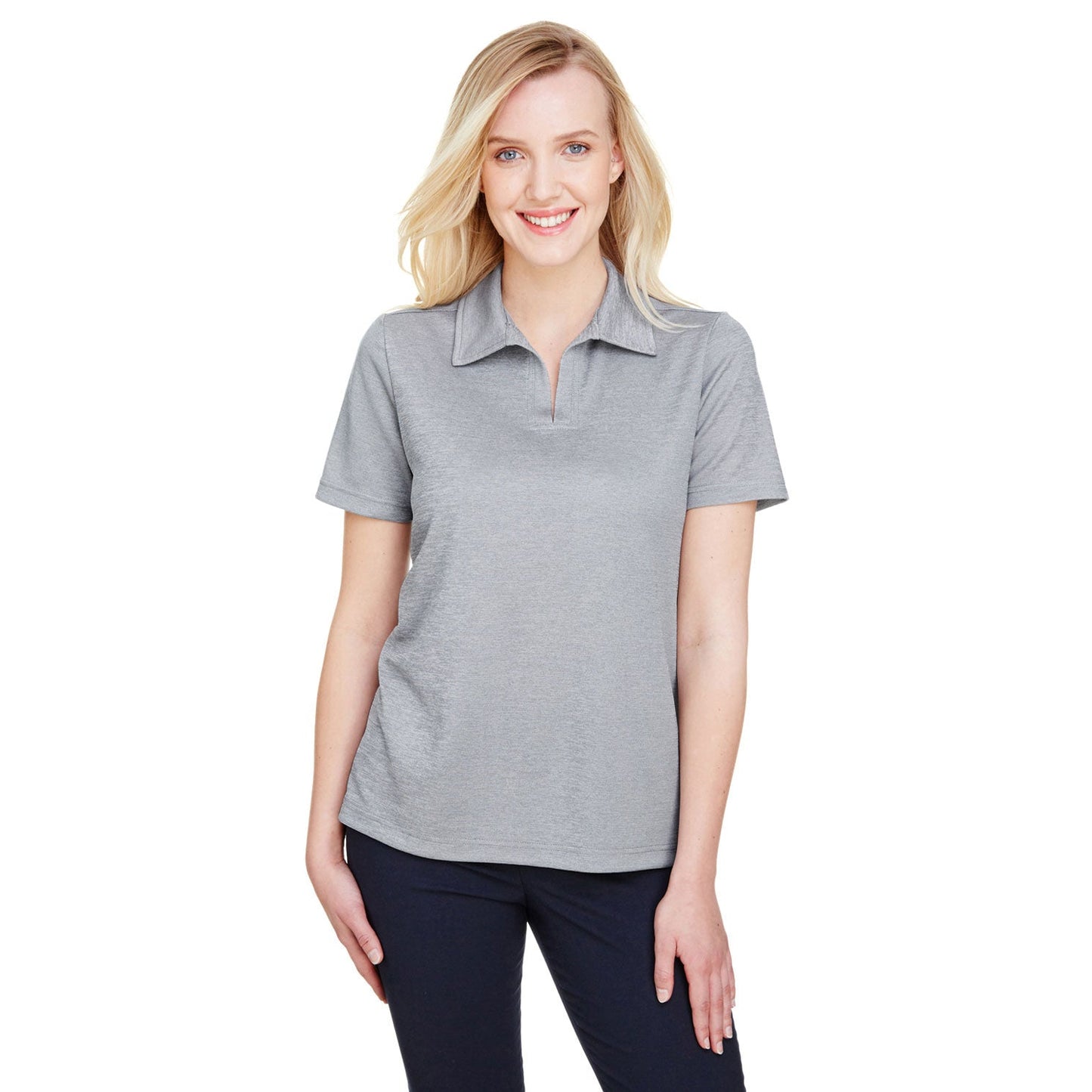 Black Heather Polo - Devon & Jones - Performance Fabric