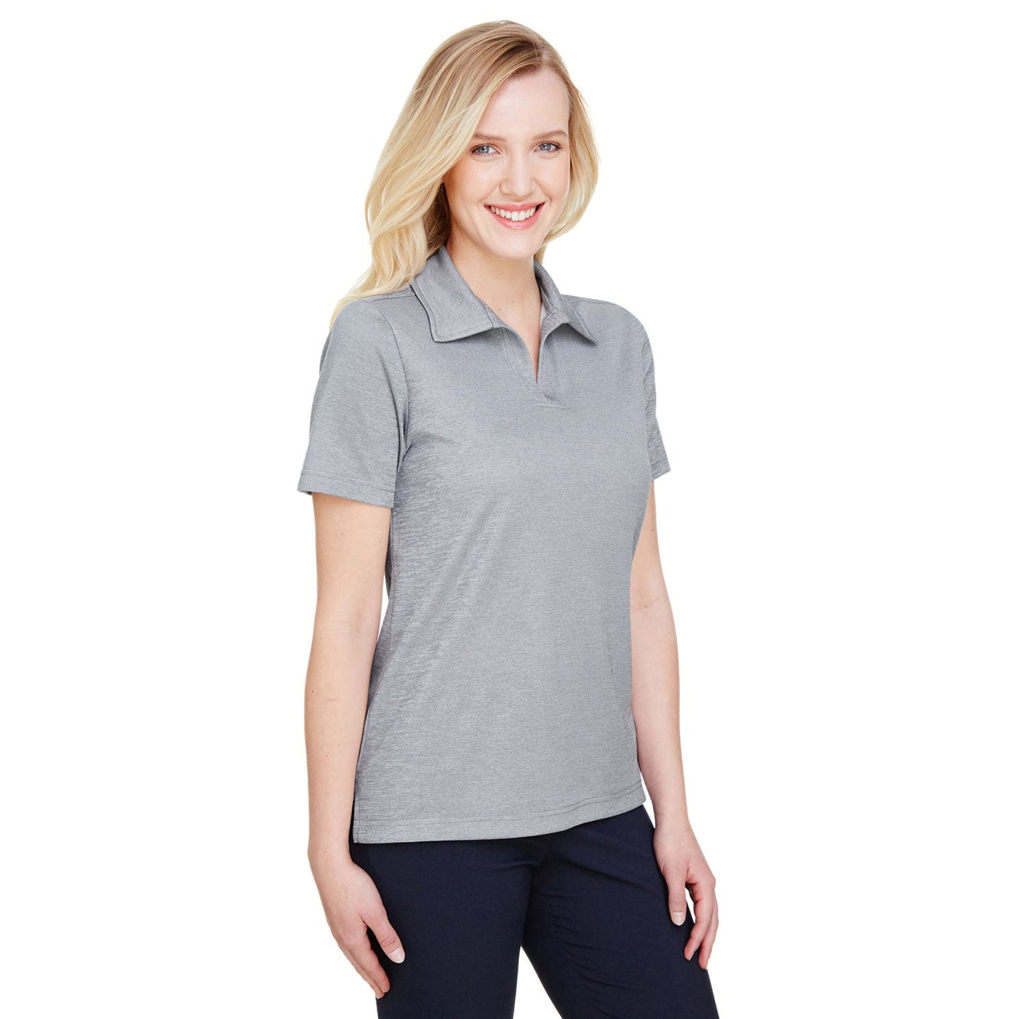 Black Heather Polo - Devon & Jones - Performance Fabric