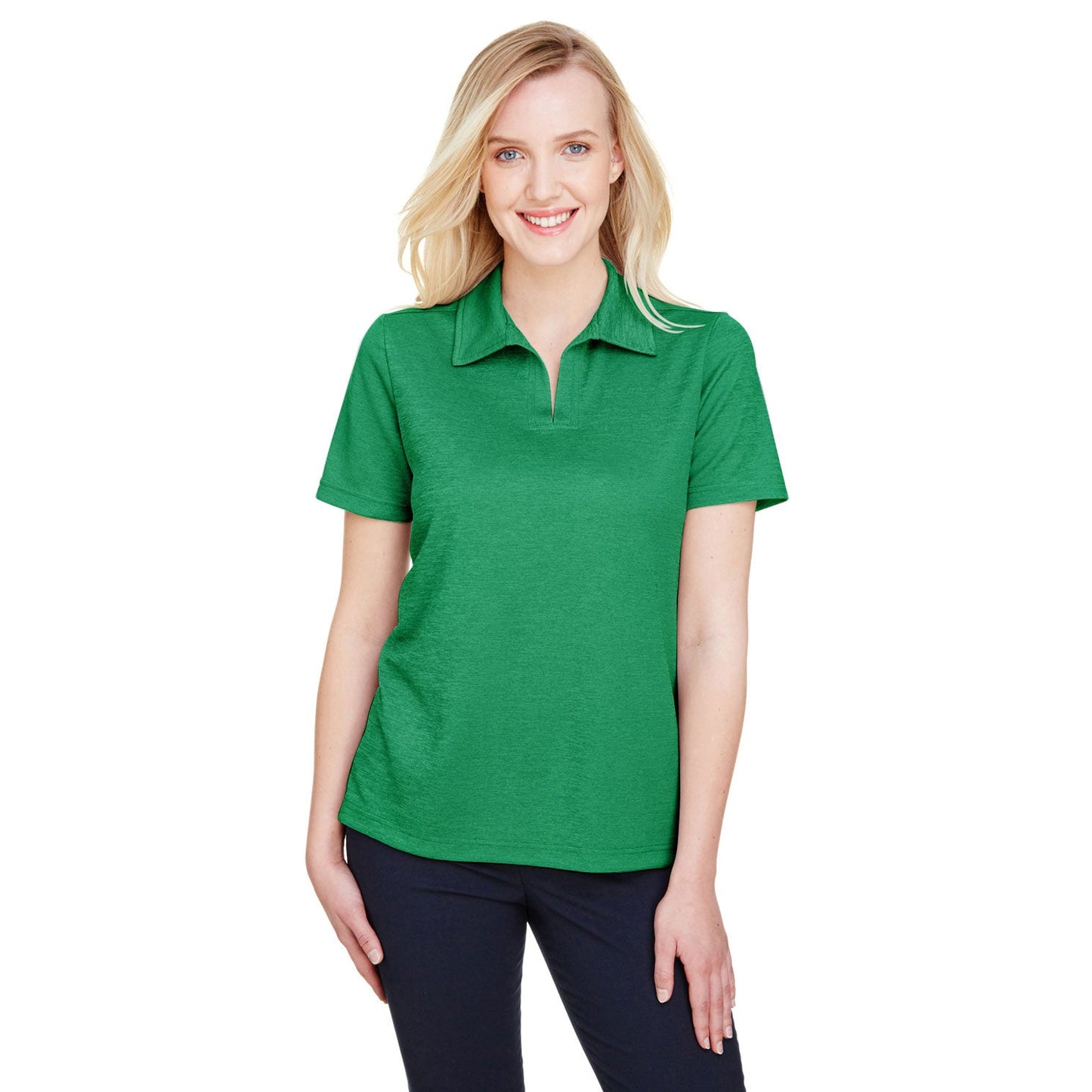 Black Heather Polo - Devon & Jones - Performance Fabric