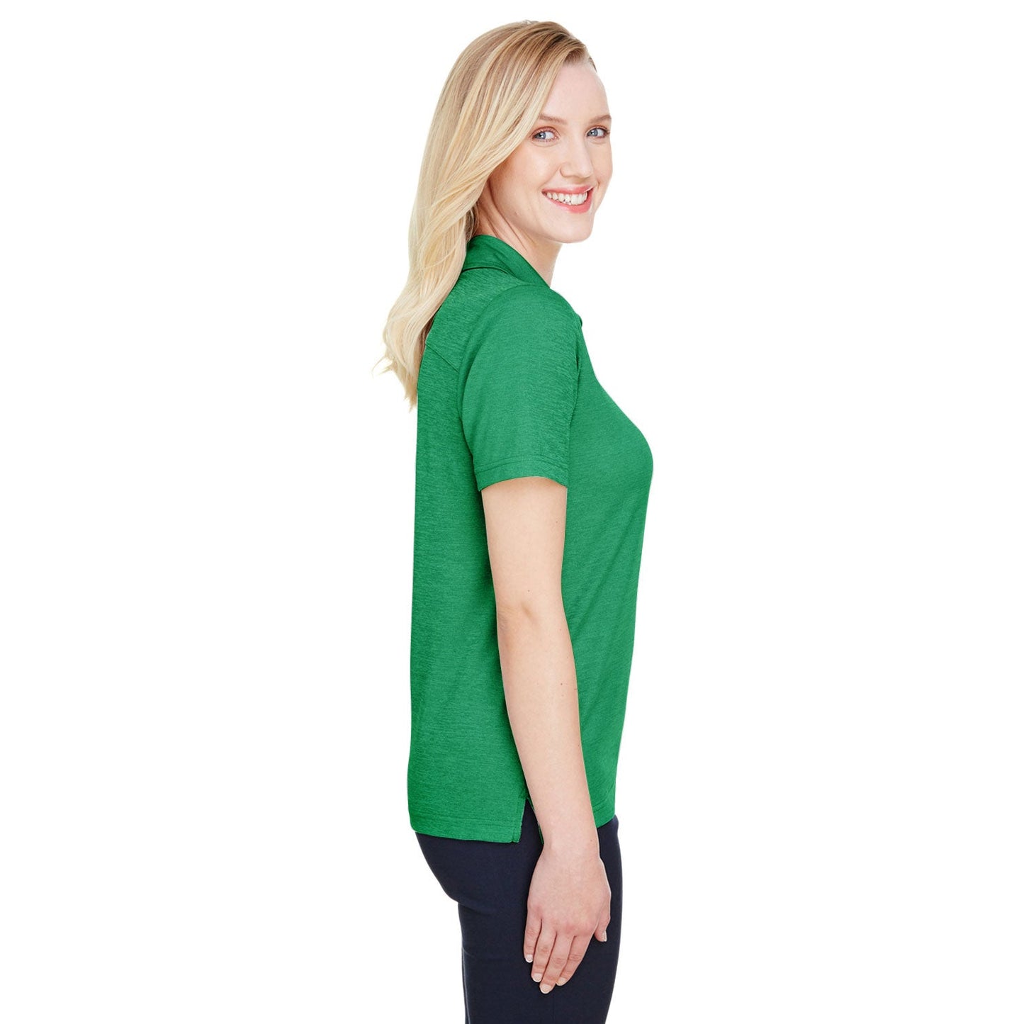 Black Heather Polo - Devon & Jones - Performance Fabric