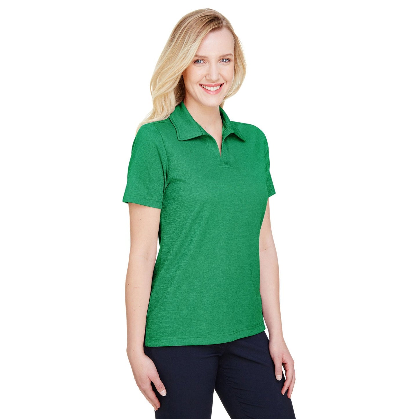 Black Heather Polo - Devon & Jones - Performance Fabric