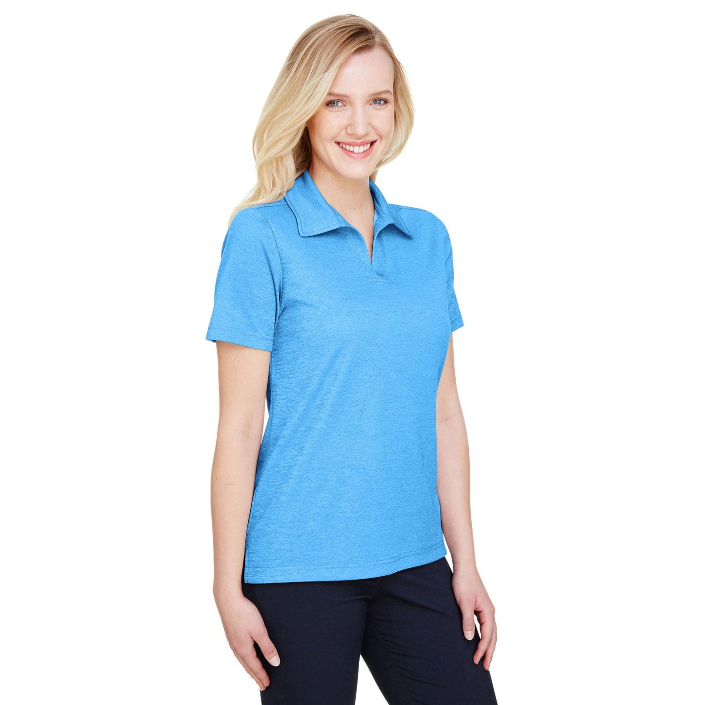 Black Heather Polo - Devon & Jones - Performance Fabric