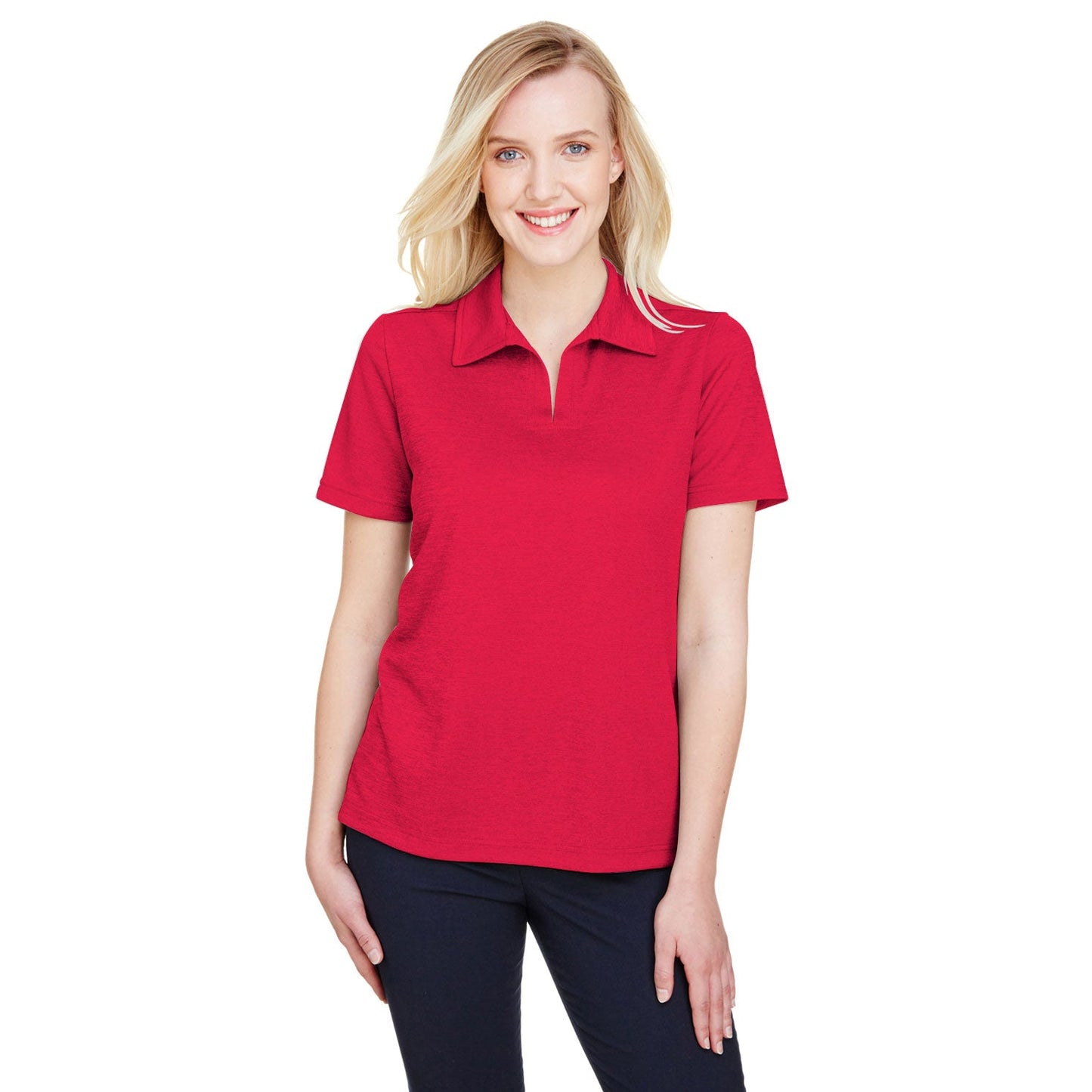 Black Heather Polo - Devon & Jones - Performance Fabric