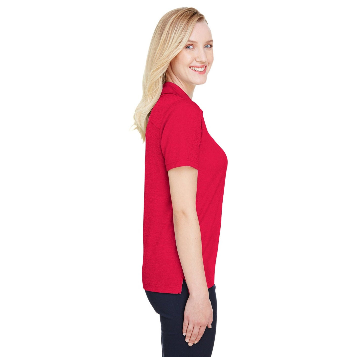 Black Heather Polo - Devon & Jones - Performance Fabric