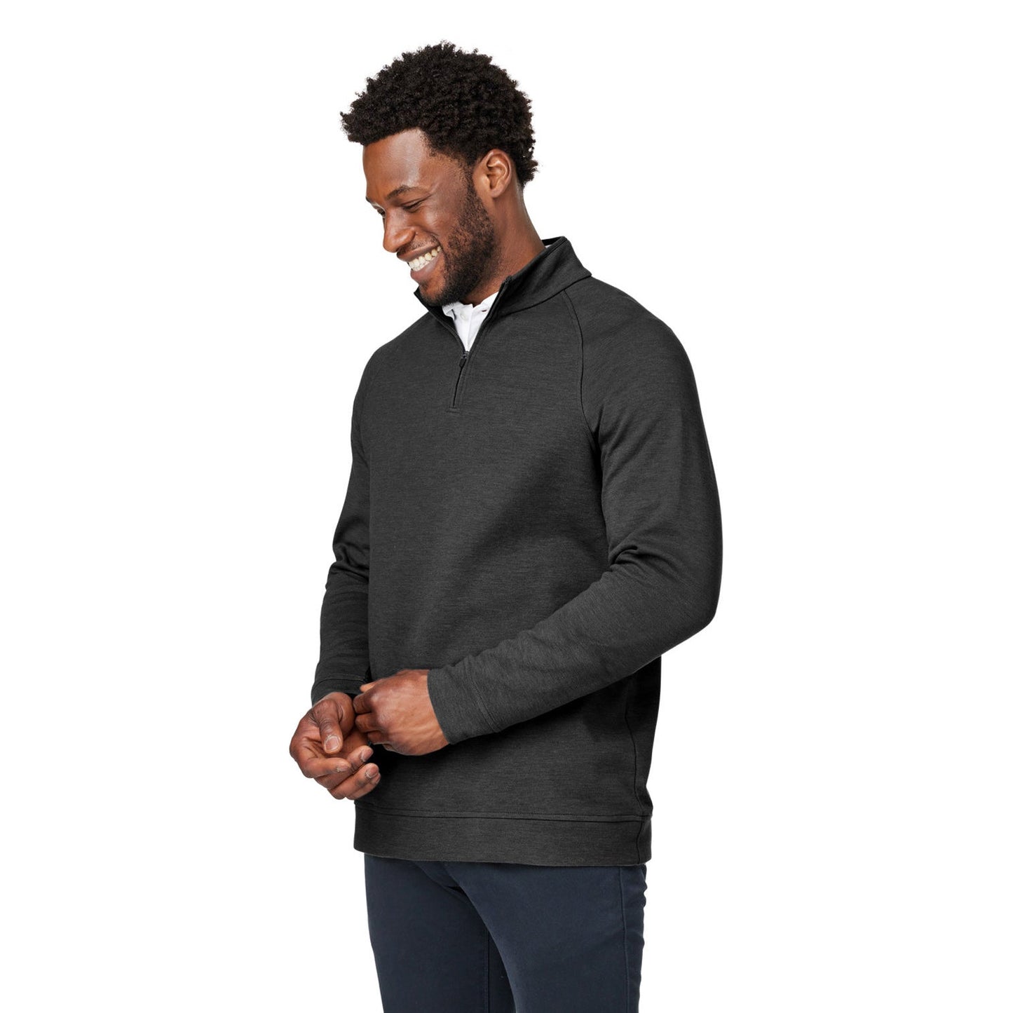 Black Melange Sweatshirt - Devon & Jones - Stylish Comfort