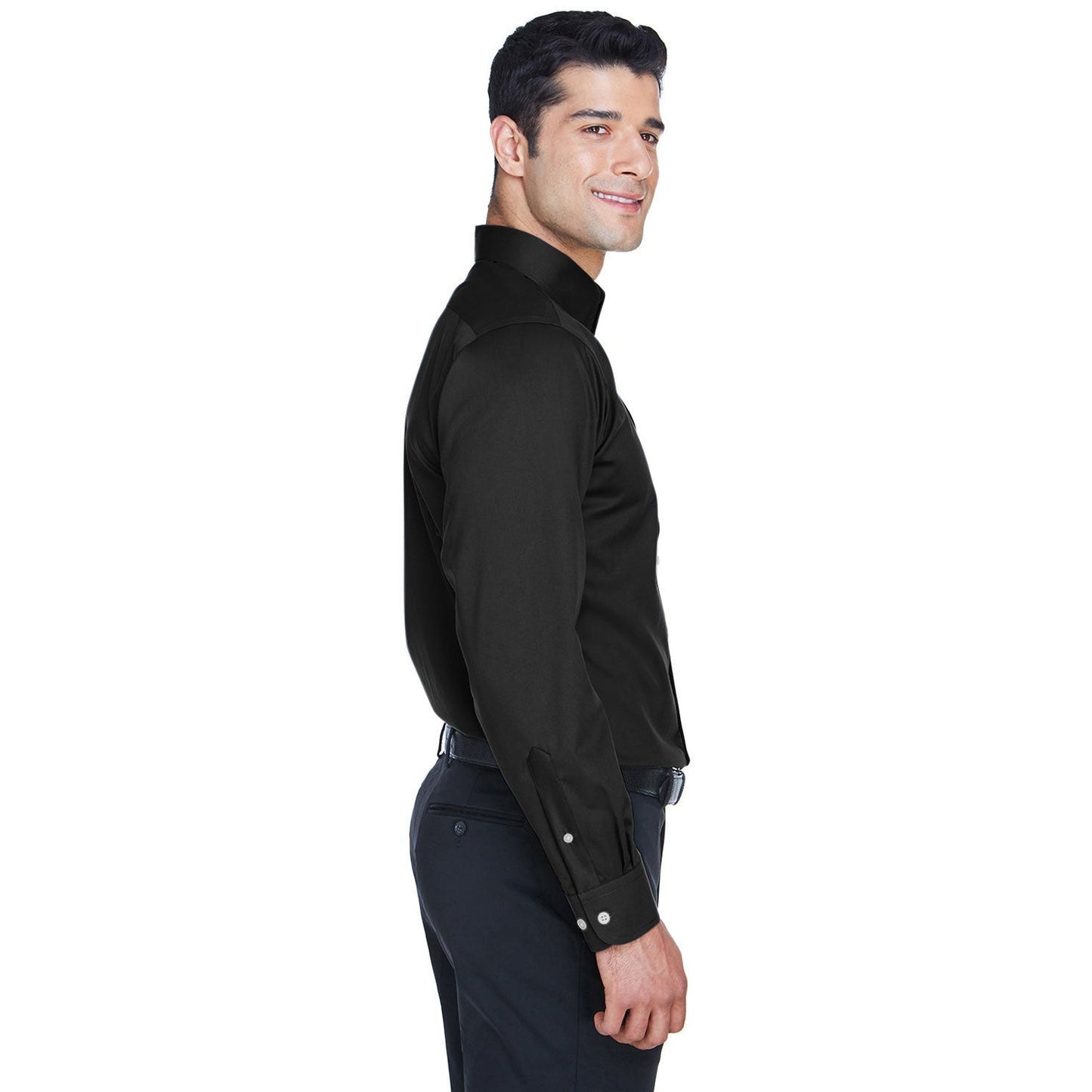 Black Button Up Shirt - Devon & Jones - Solid Stretch Twill
