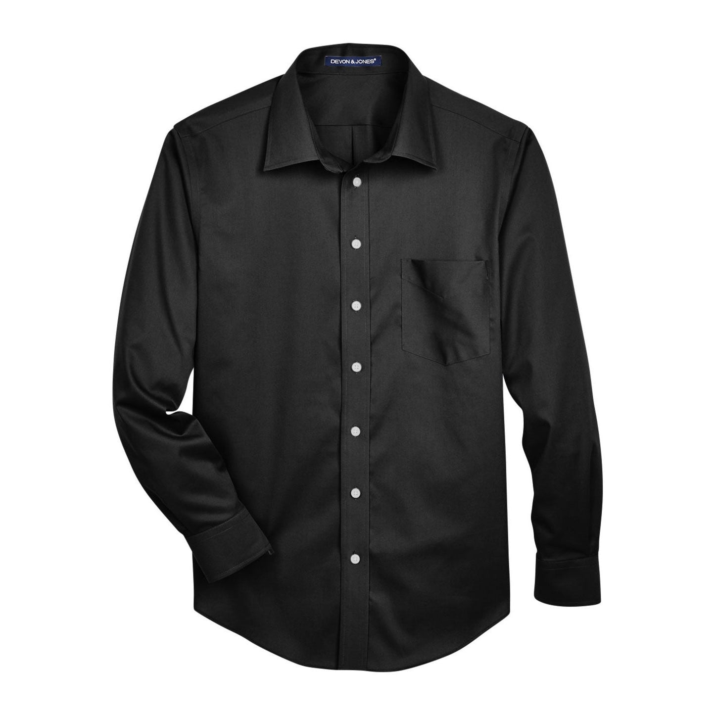 Black Button Up Shirt - Devon & Jones - Solid Stretch Twill