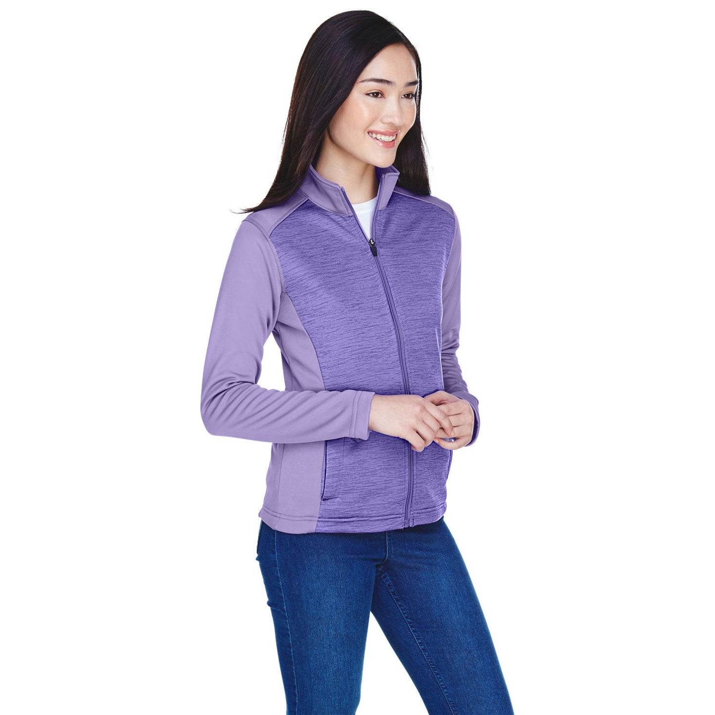 Black Heather Sweatshirt - Devon & Jones - Full Zip Fleece