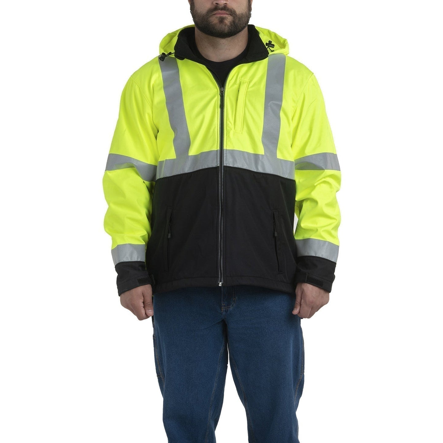 Yellow/Lime Safety Jackets | Berne | Hvj206T Type R Class 3 Tall Softshell