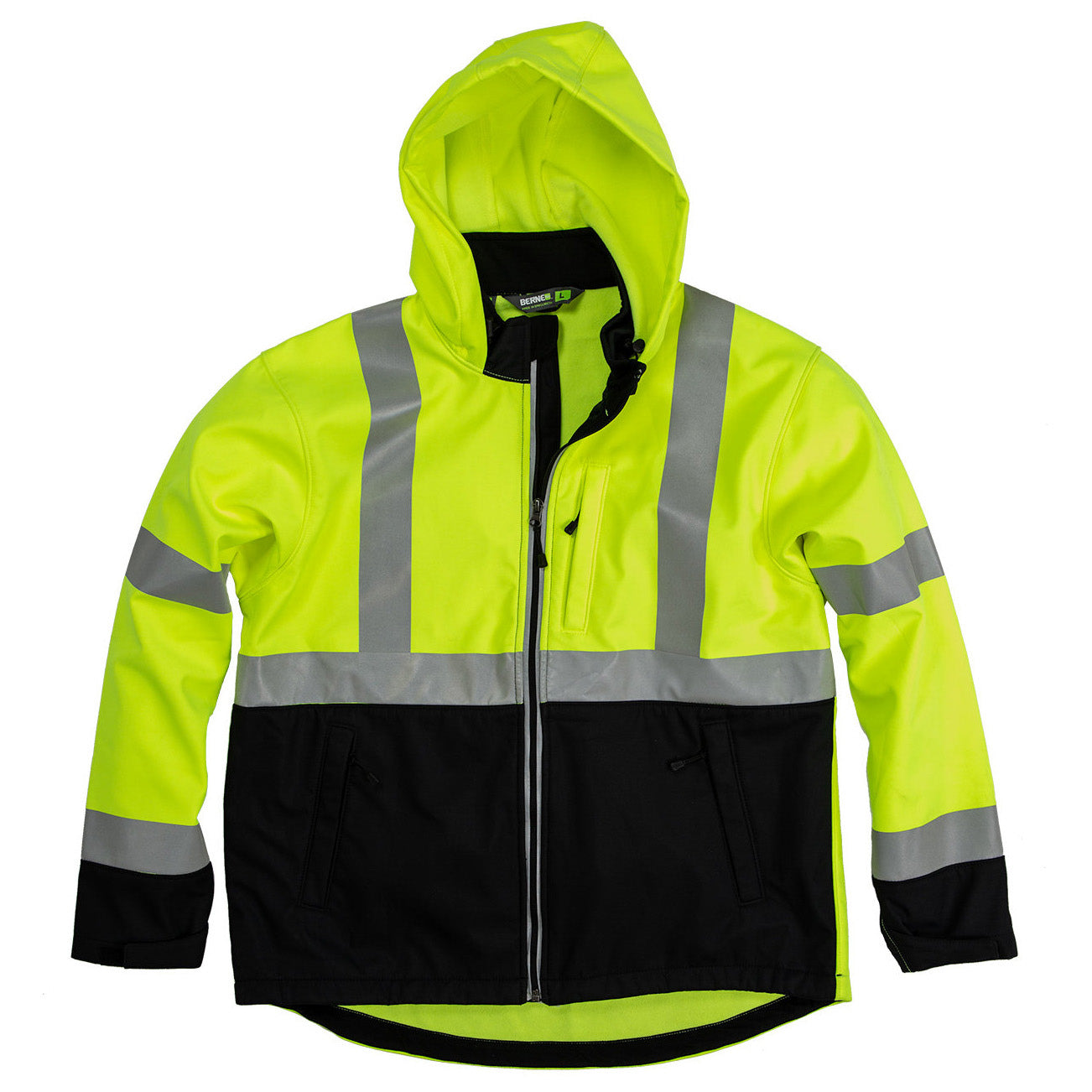 Yellow/Lime Safety Jackets | Berne | Hvj206T Type R Class 3 Tall Softshell
