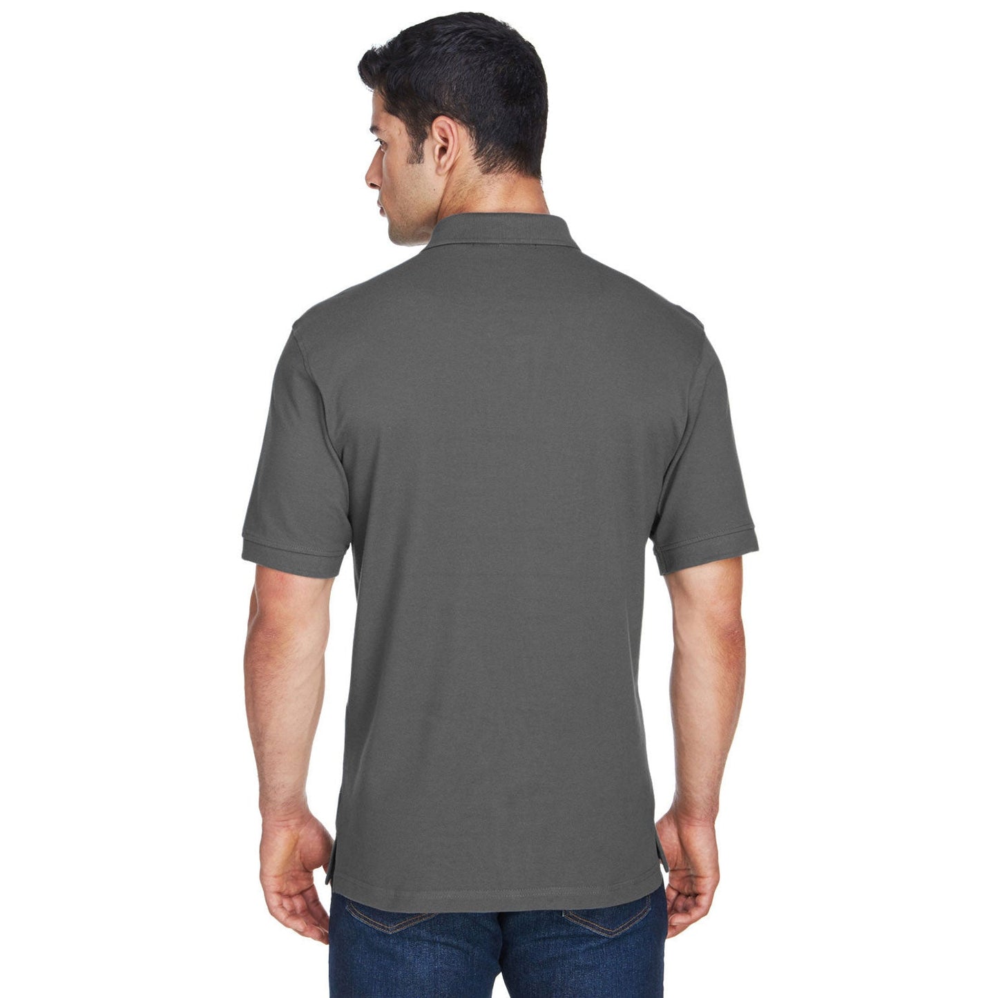Black Polo Shirt - Harriton - Ringspun Cotton Pique