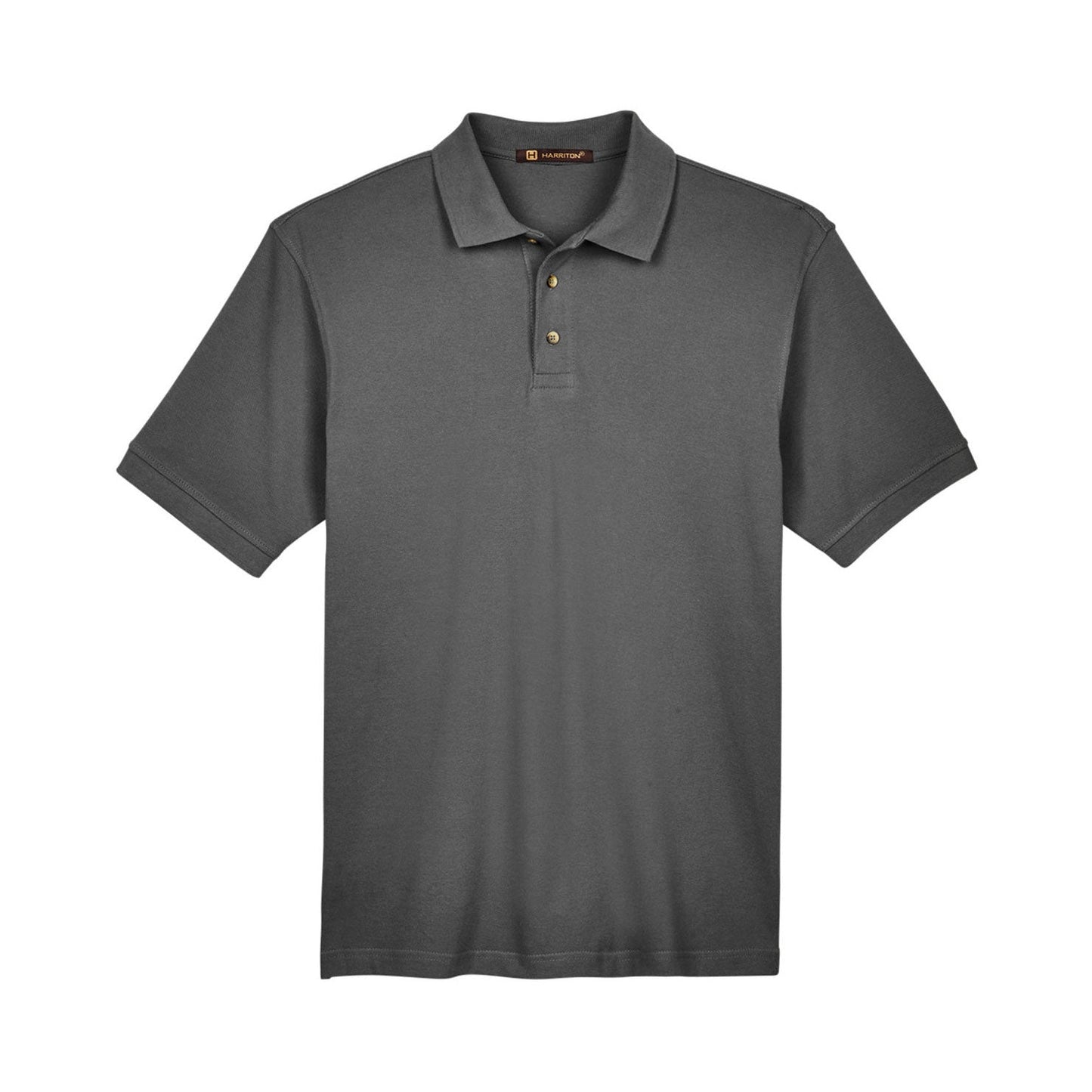 Black Polo Shirt - Harriton - Ringspun Cotton Pique