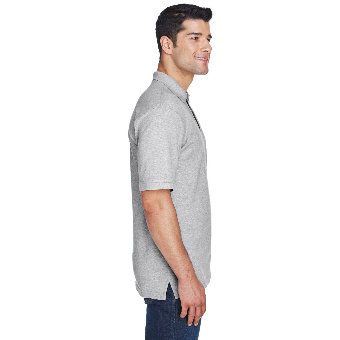 Black Polo Shirt - Harriton - Ringspun Cotton Pique
