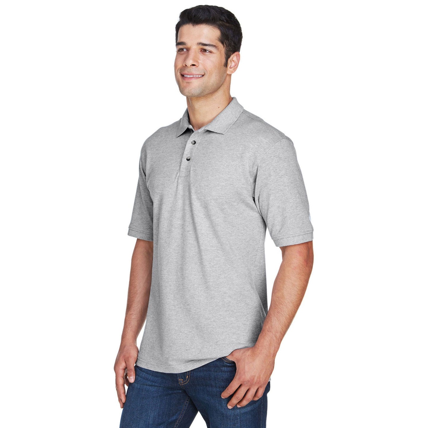 Black Polo Shirt - Harriton - Ringspun Cotton Pique