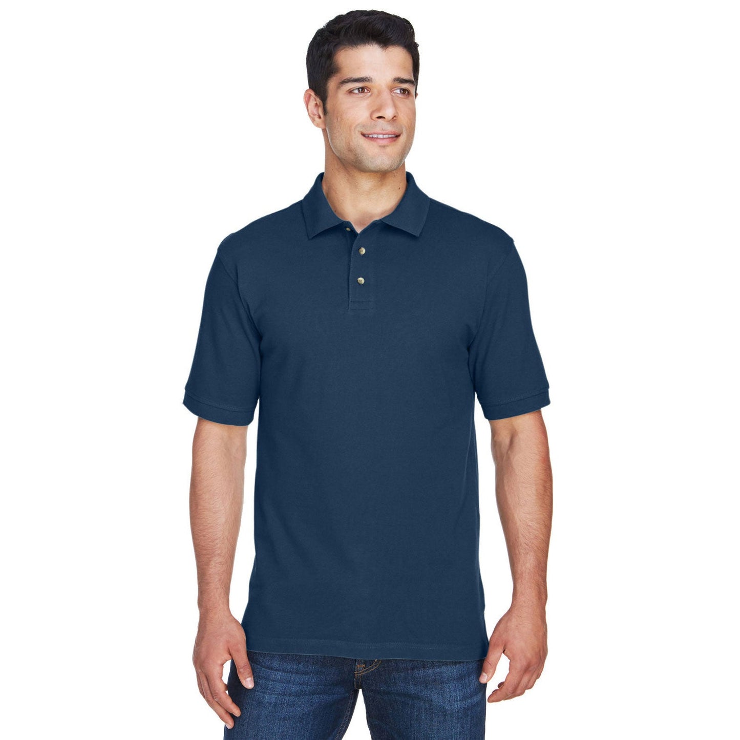 Black Polo Shirt - Harriton - Ringspun Cotton Pique
