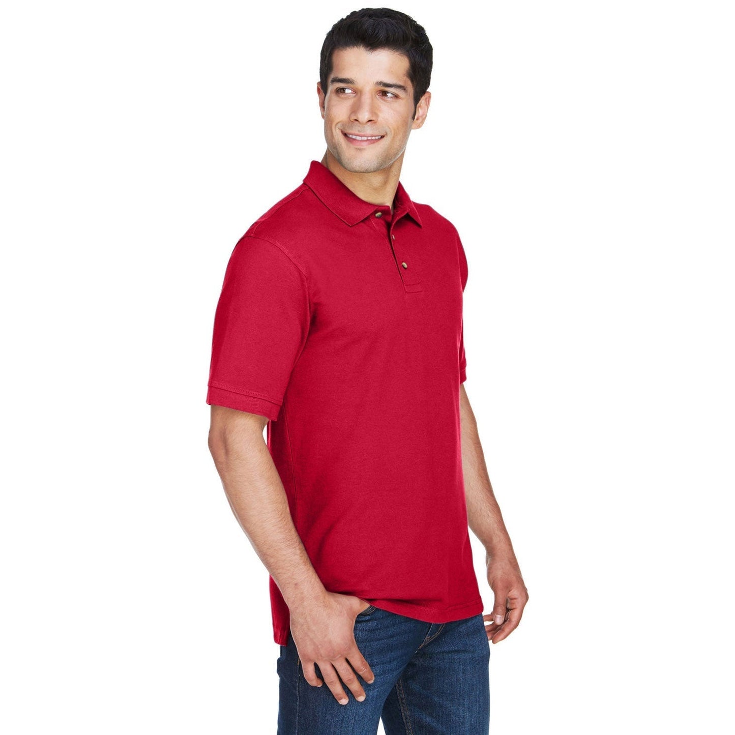 Black Polo Shirt - Harriton - Ringspun Cotton Pique