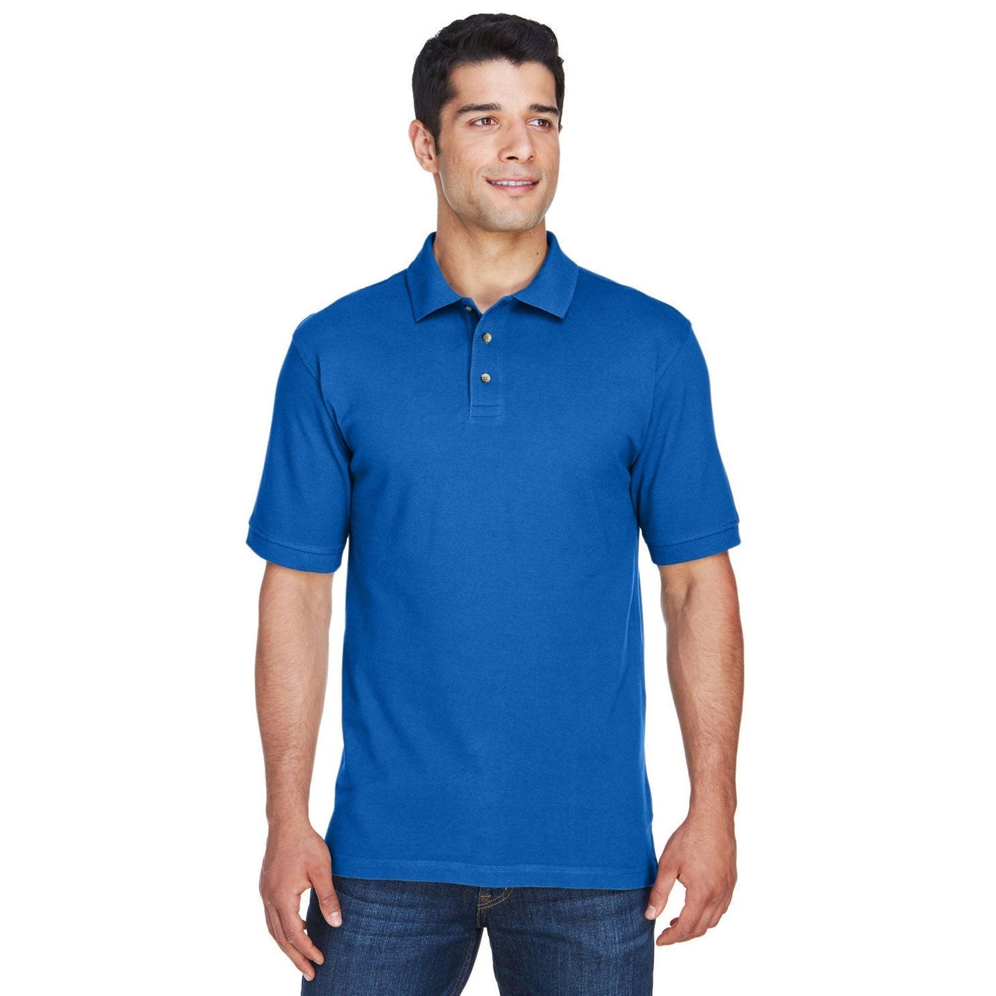 Black Polo Shirt - Harriton - Ringspun Cotton Pique