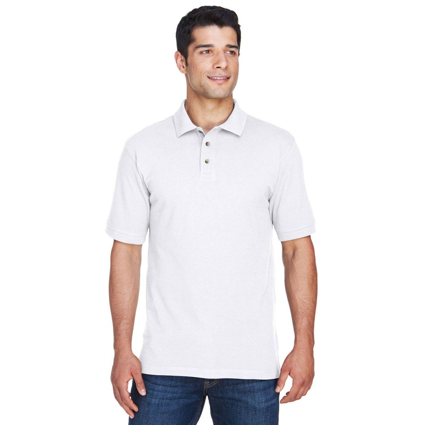 Black Polo Shirt - Harriton - Ringspun Cotton Pique