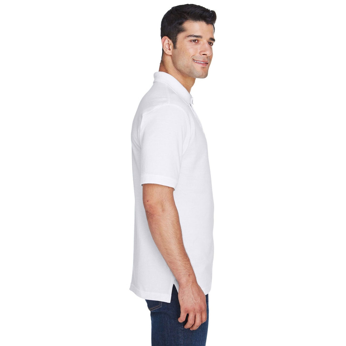 Black Polo Shirt - Harriton - Ringspun Cotton Pique
