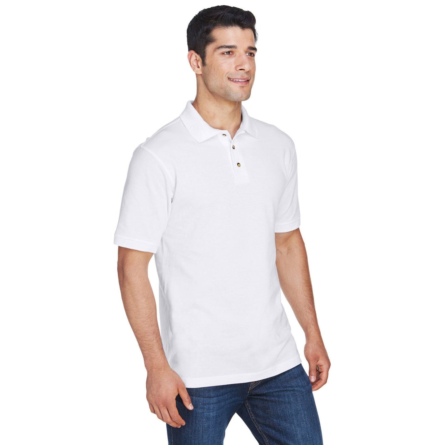 Black Polo Shirt - Harriton - Ringspun Cotton Pique