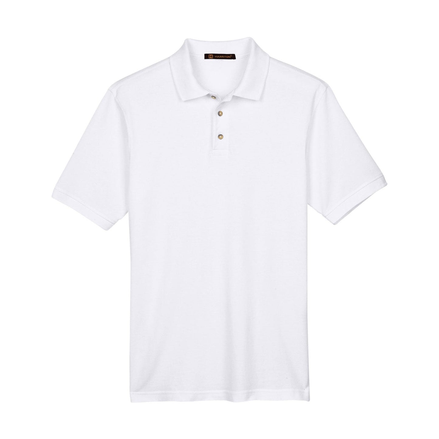 Black Polo Shirt - Harriton - Ringspun Cotton Pique