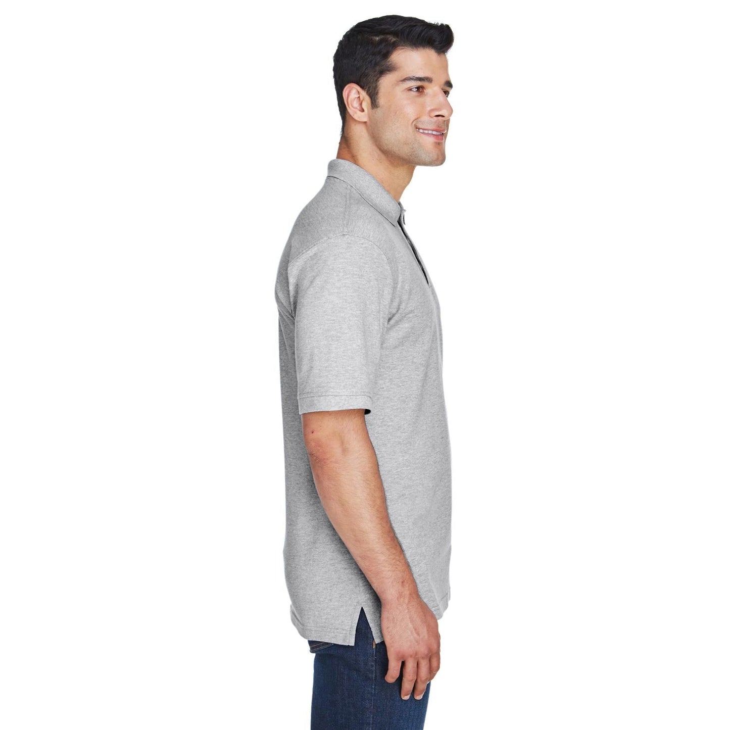Black Polo Shirt - Harriton - Ringspun Cotton Pique