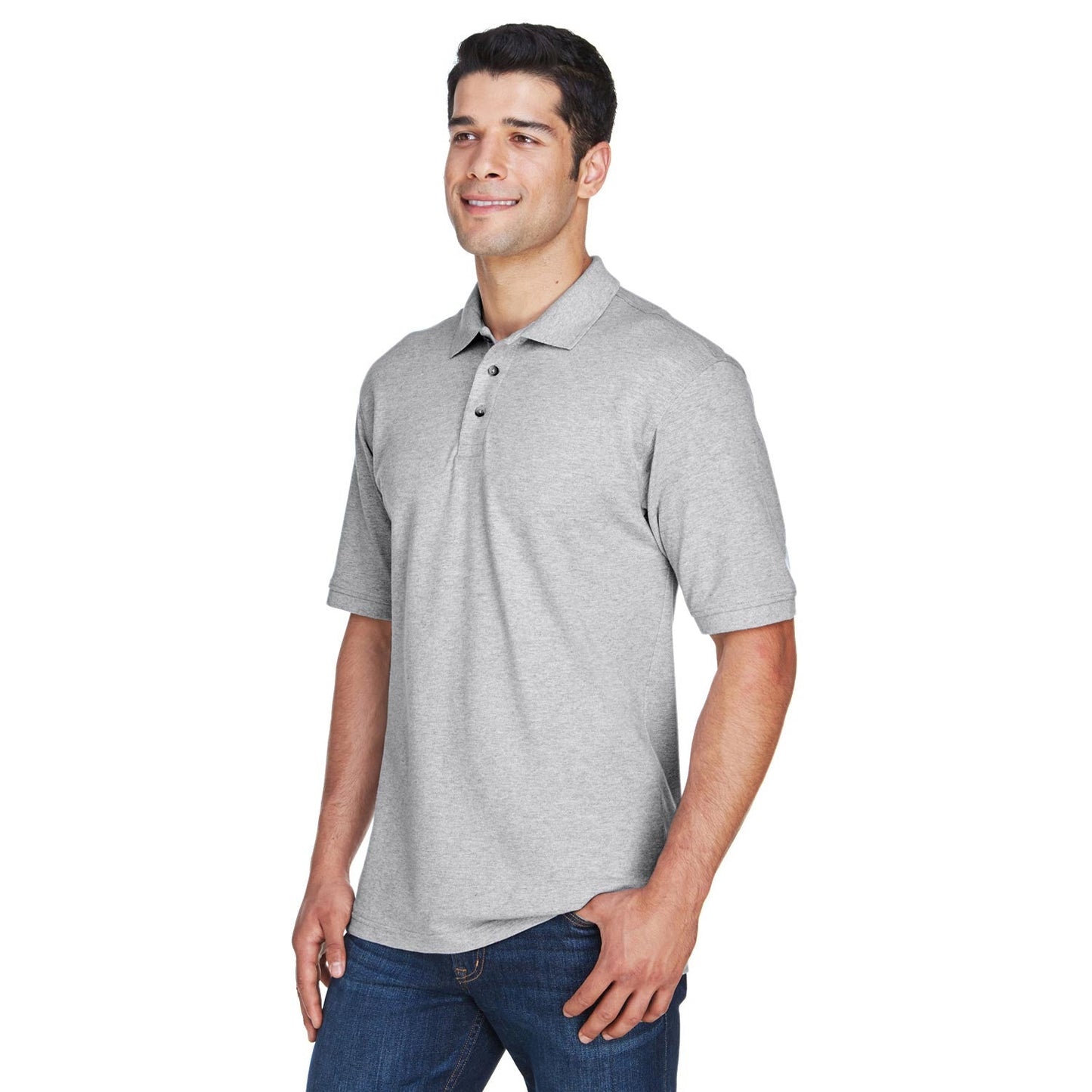 Black Polo Shirt - Harriton - Ringspun Cotton Pique