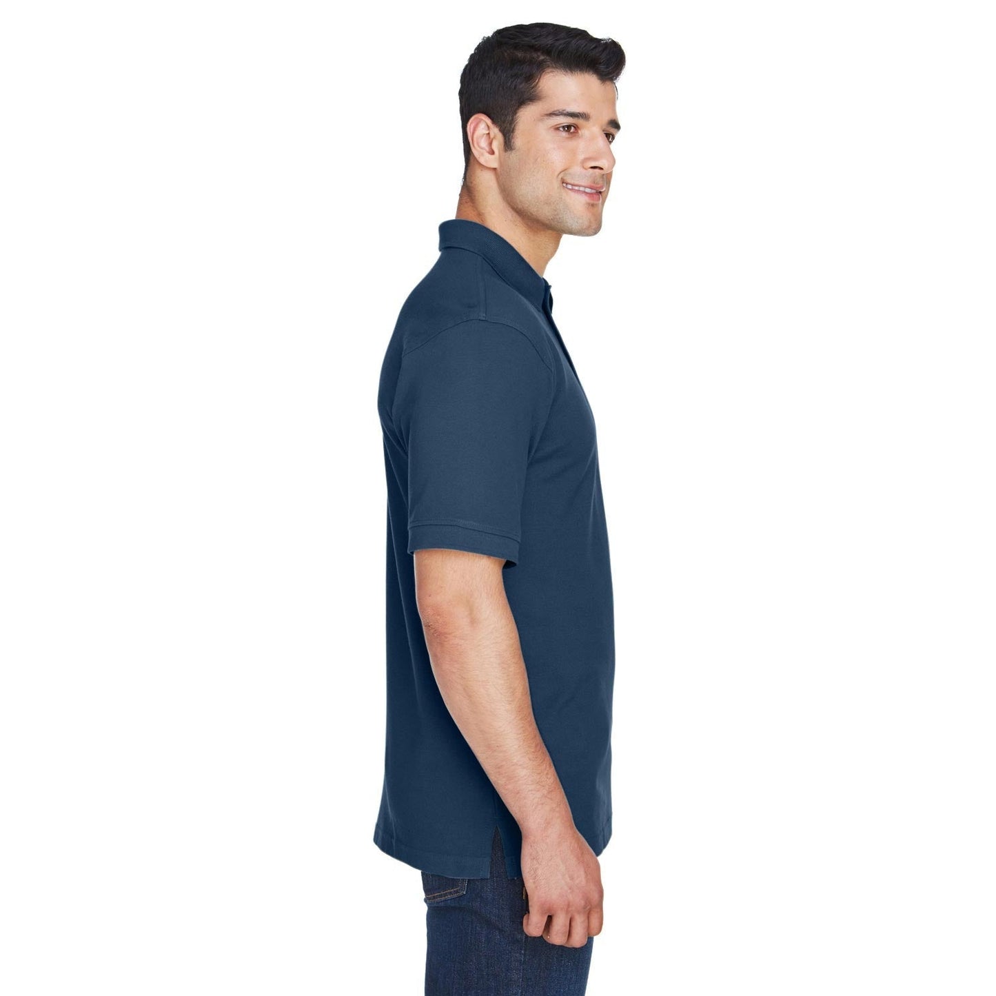 Black Polo Shirt - Harriton - Ringspun Cotton Pique